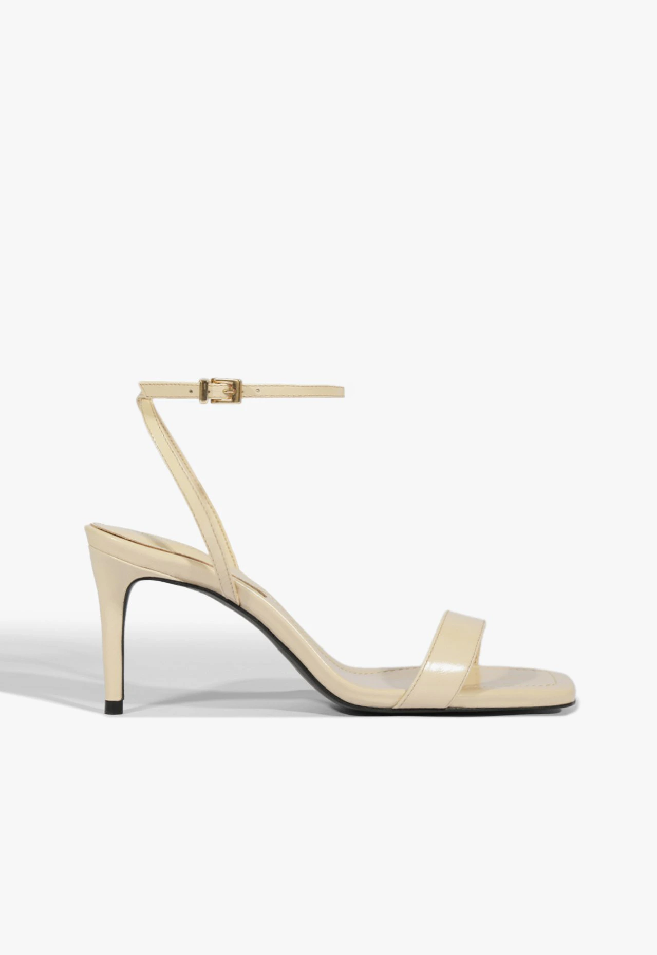 Sandália Stiletto Couro Off White