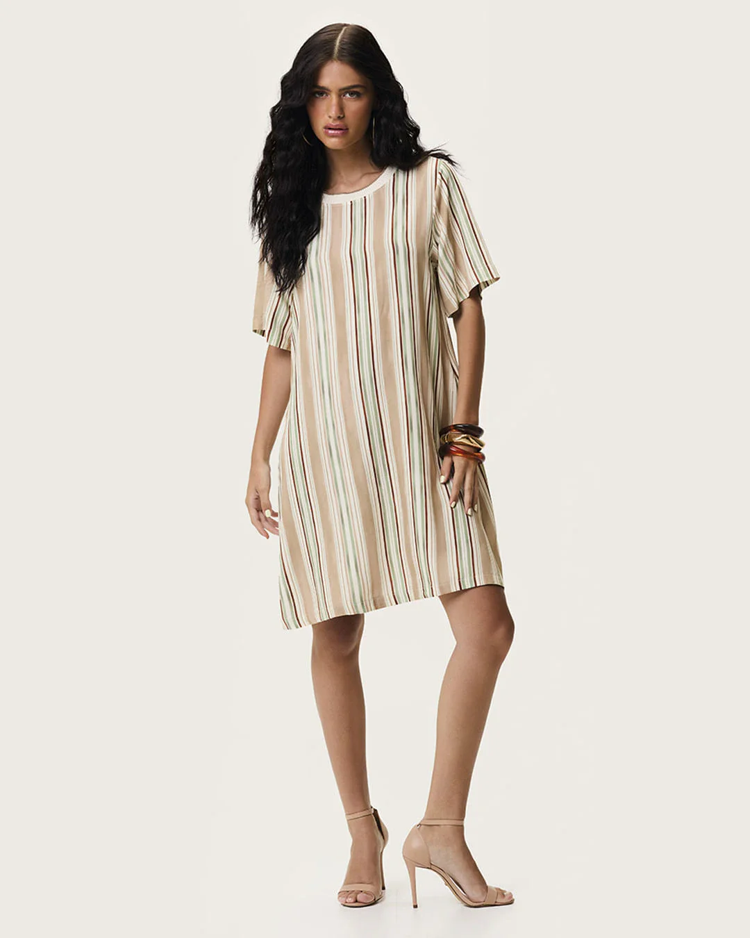 Vestido Amplo Feminino Estampa Digital Bolso Funcional Em Viscose - ENFIM
