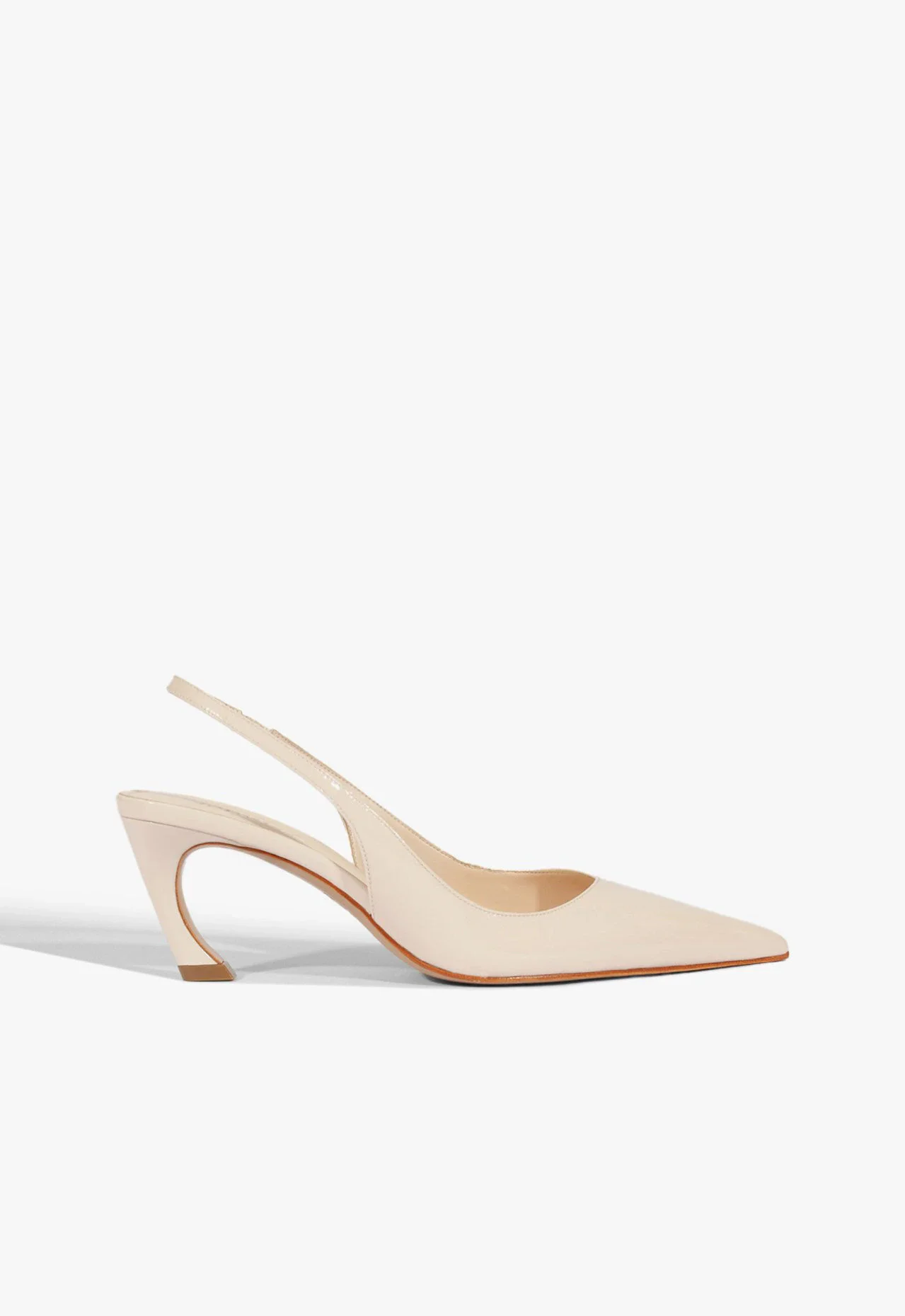 Scarpin Slingback Lexi Mid Verniz Rosa Claro