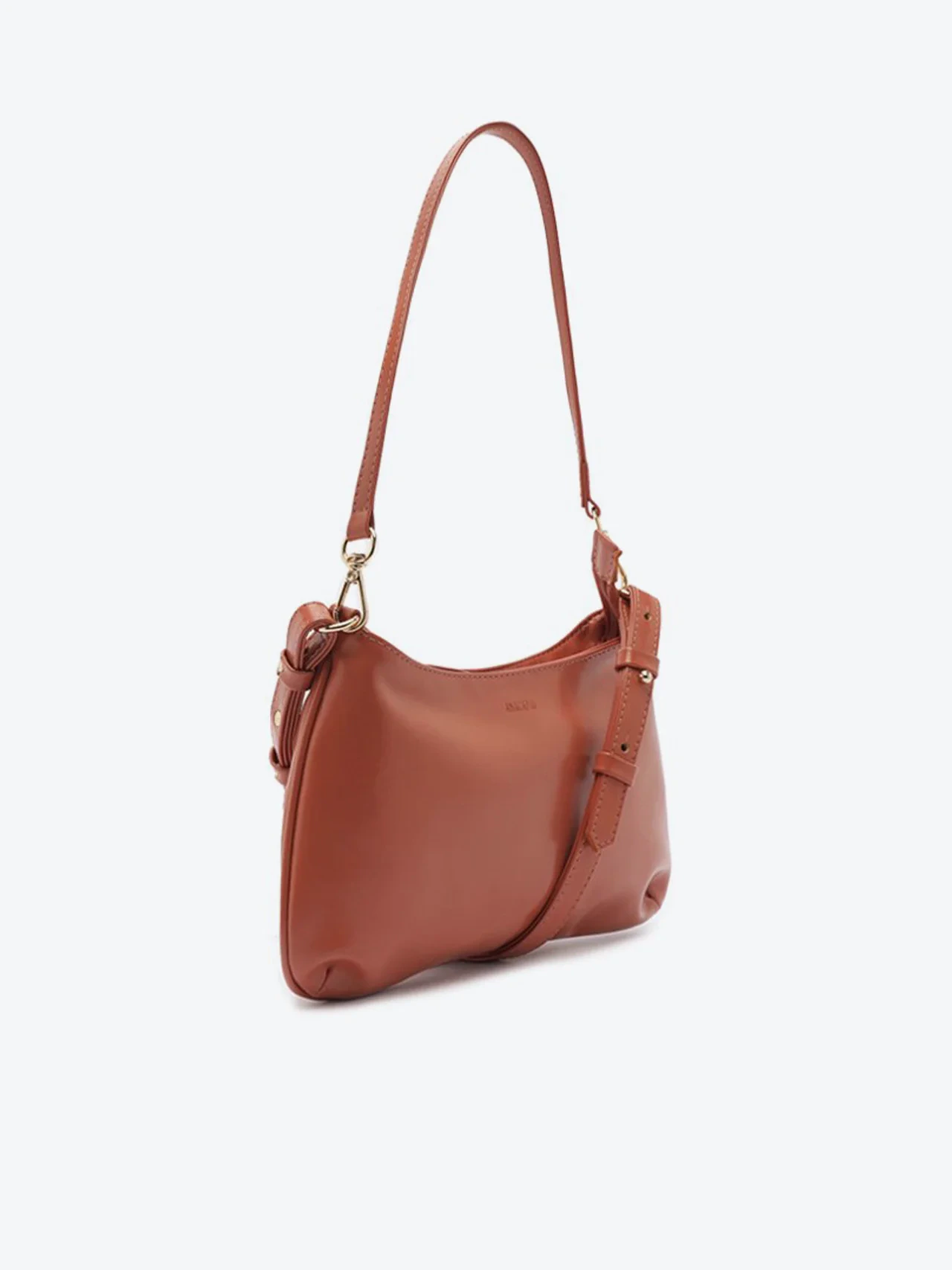 Bolsa Tiracolo Média Lisa Marrom Argila