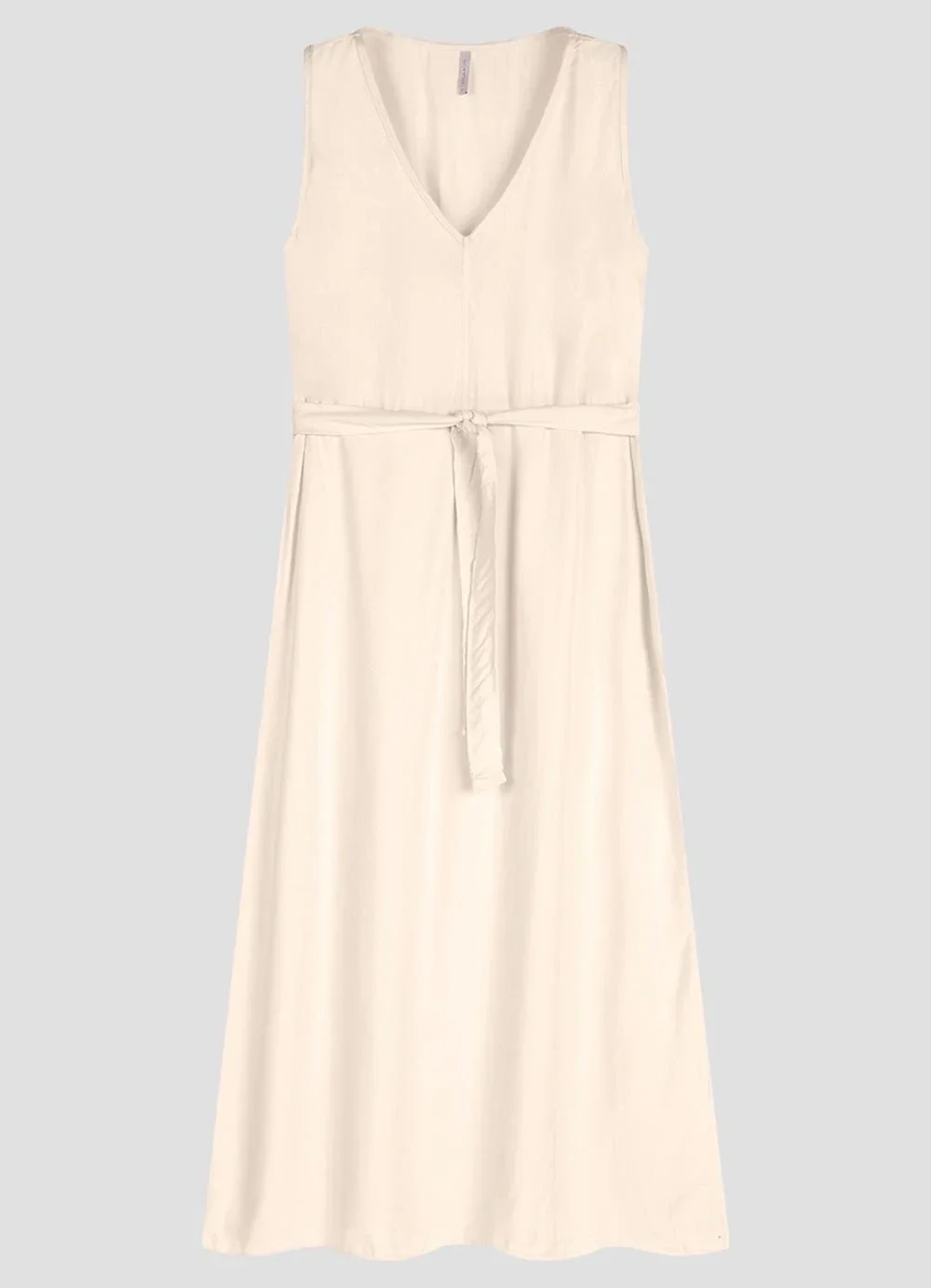 Cereja Rosa - Vestido em Tecido Plano Viscose Twill Bege
