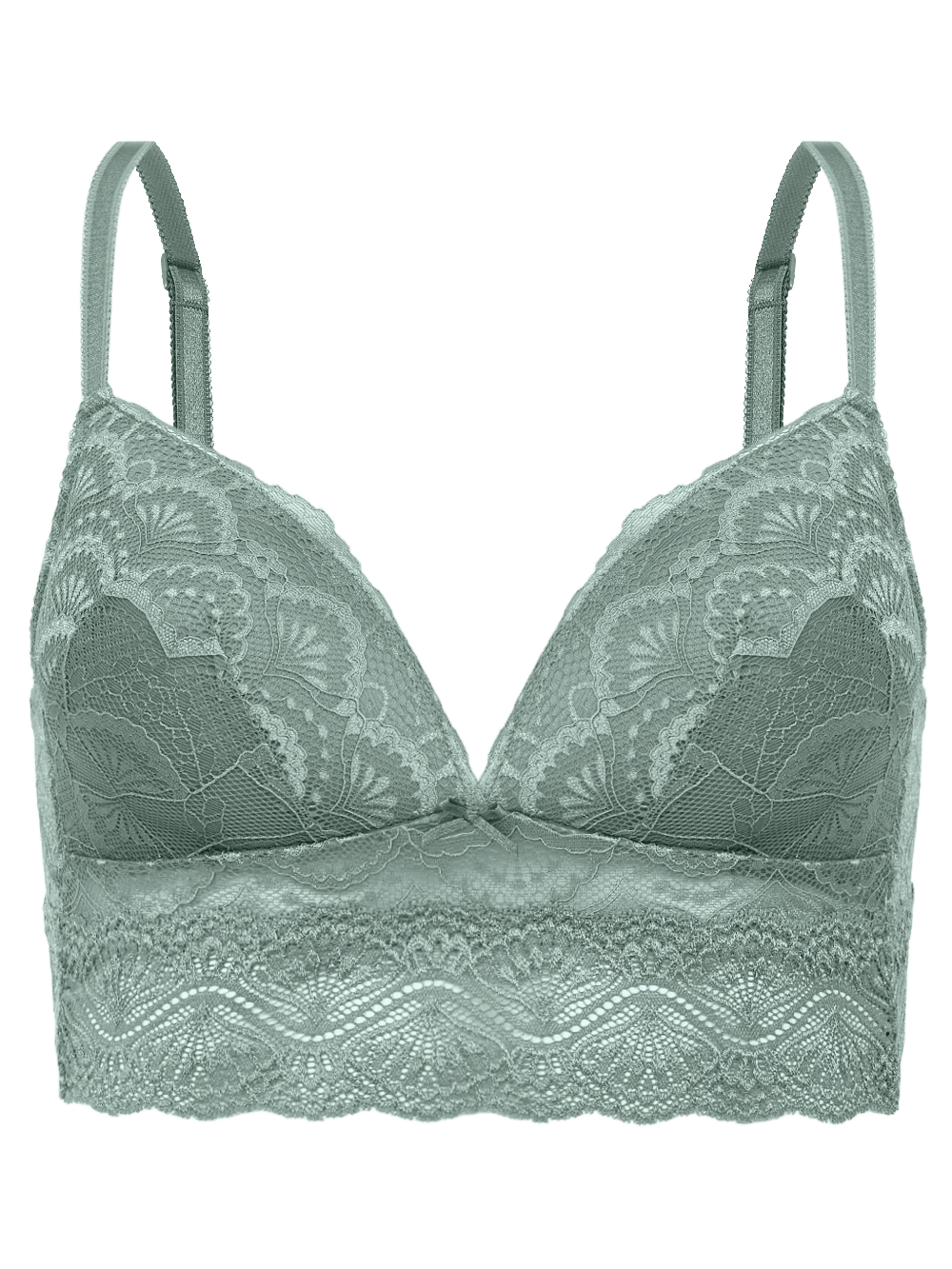 Sutiã Triângulo Bojo Renda Shiny Love Verde Iceberg Green