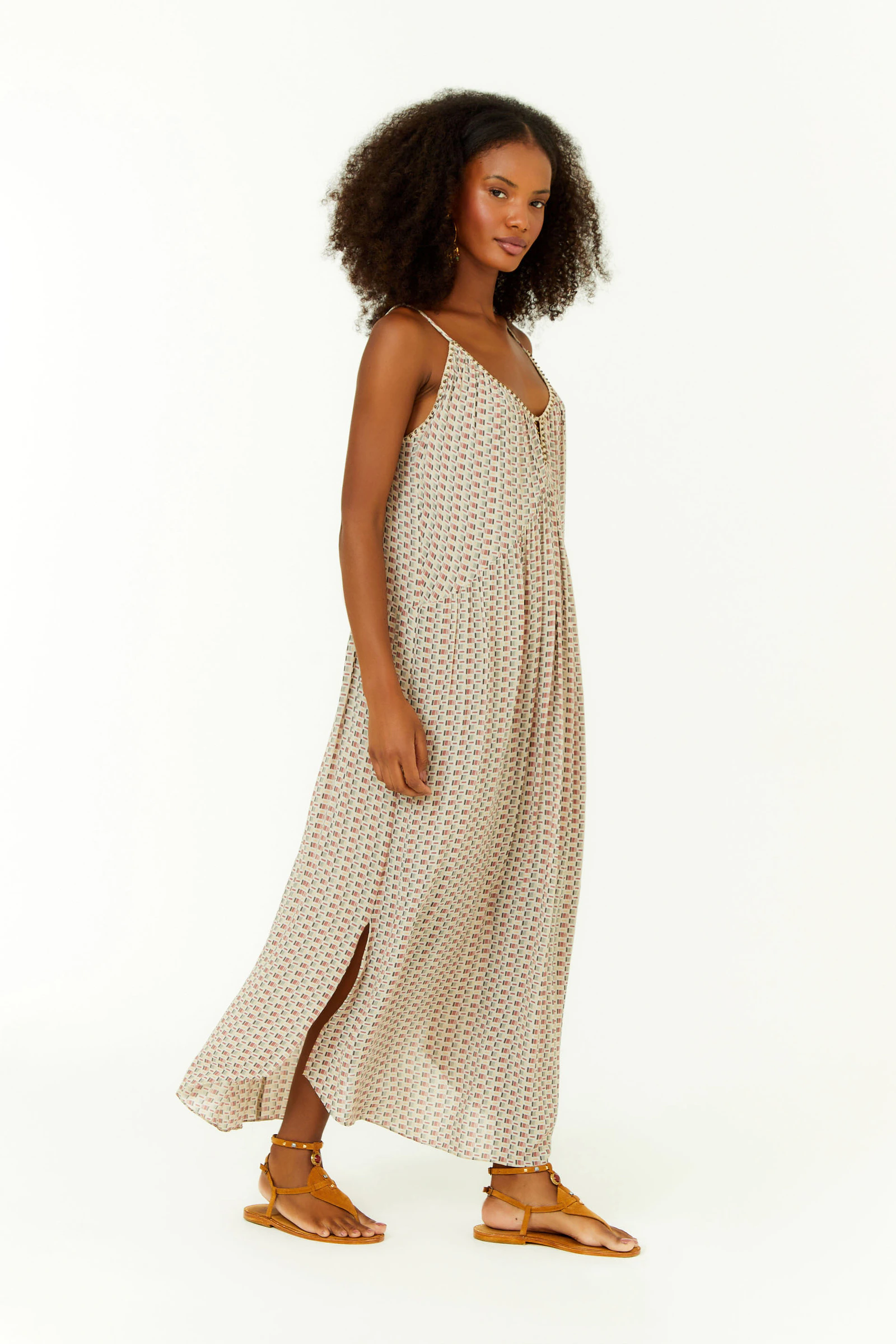 Vestido Midi Ggt Estampa Mosaic