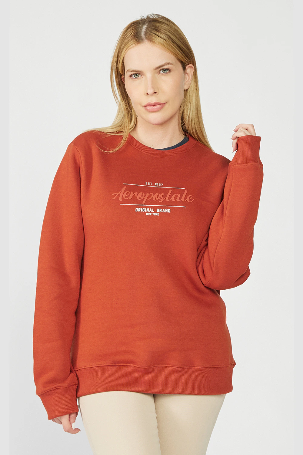 Blusa Moletom Feminina Careca Aeropostale - Terracota