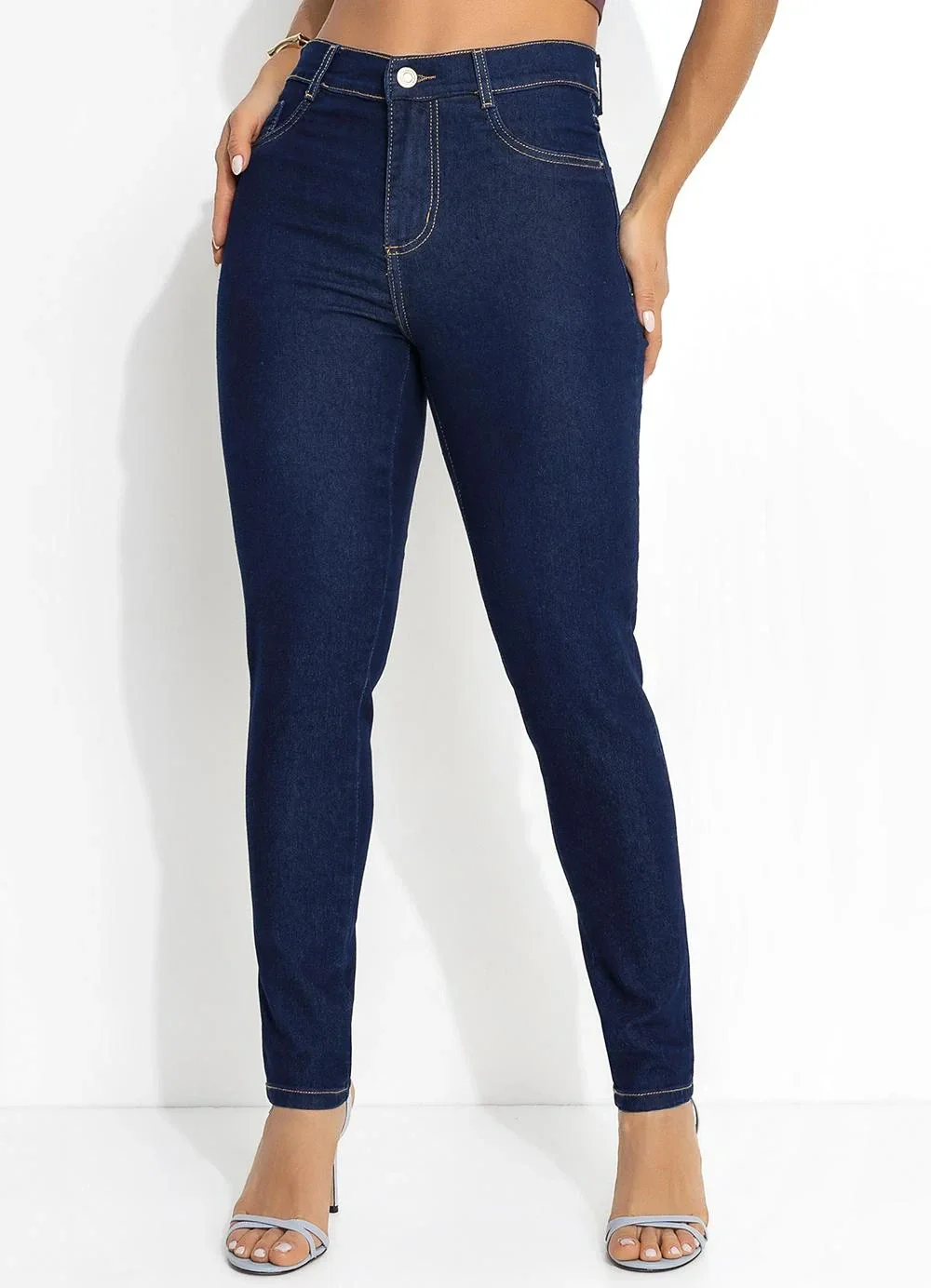 Sawary Jeans - Calça Cigarrete Jeans Azul Escuro