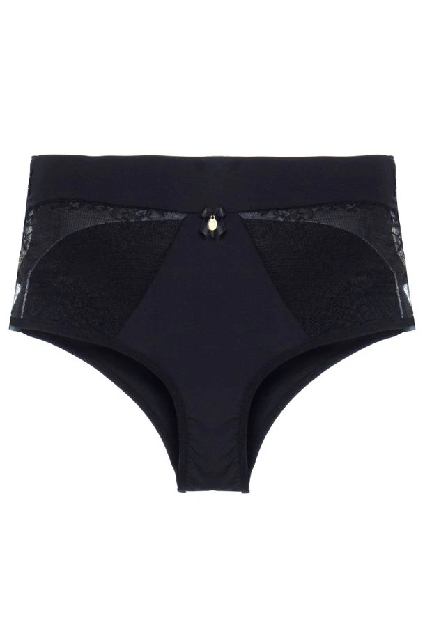 Calcinha Cintura Alta Renda Maternity Preto