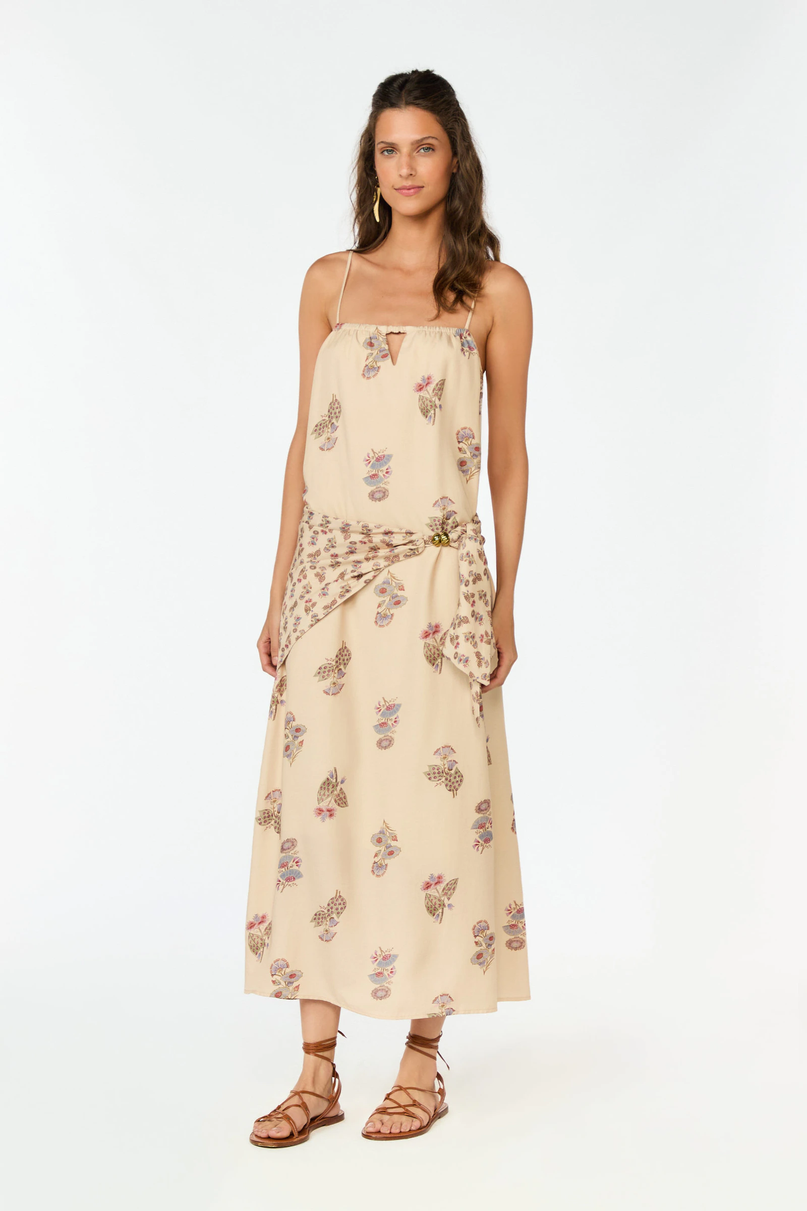 Vestido Midi Estampa Petal