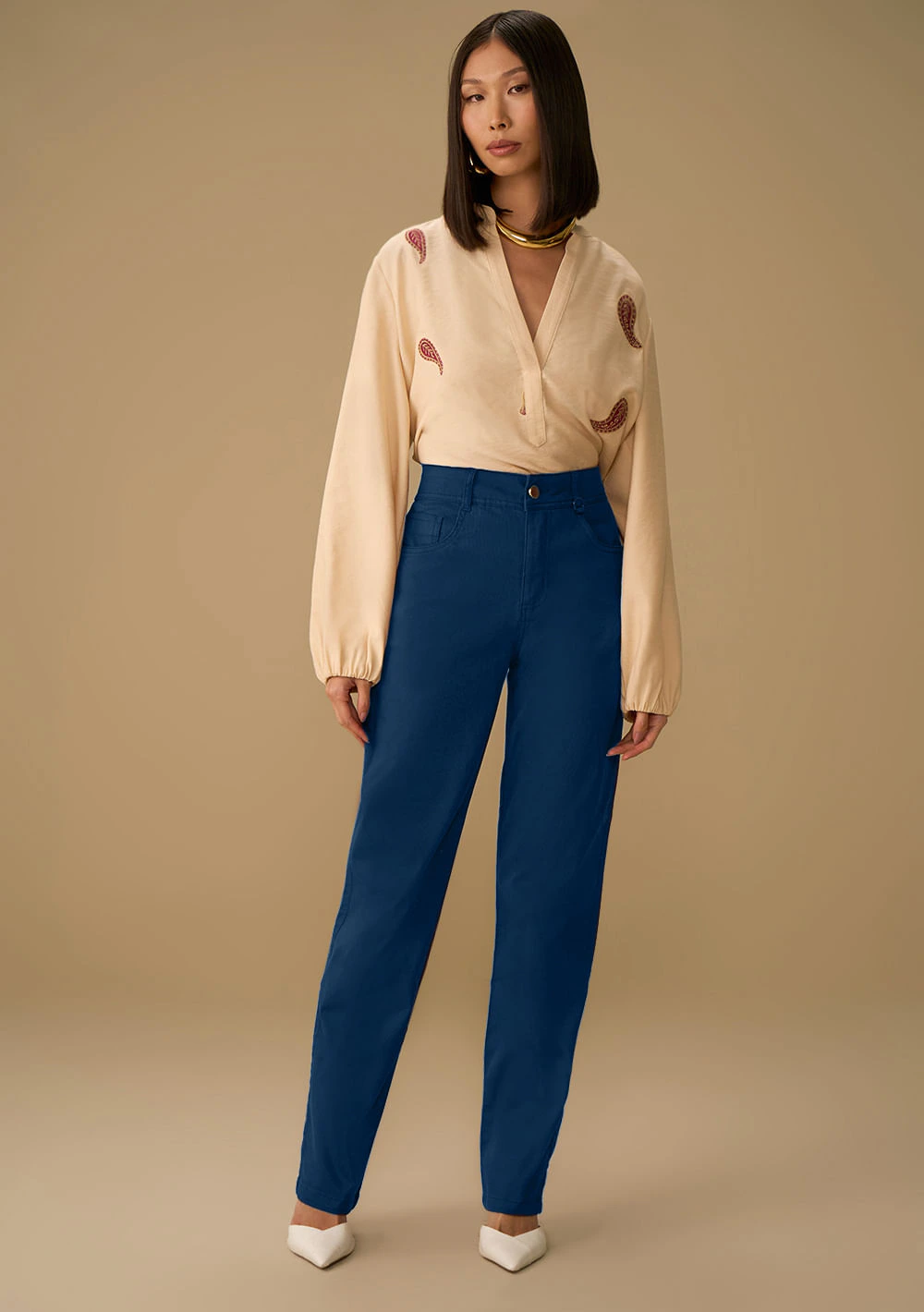 Calça Maria.Valentina Cigarrete Média Azul Escuro