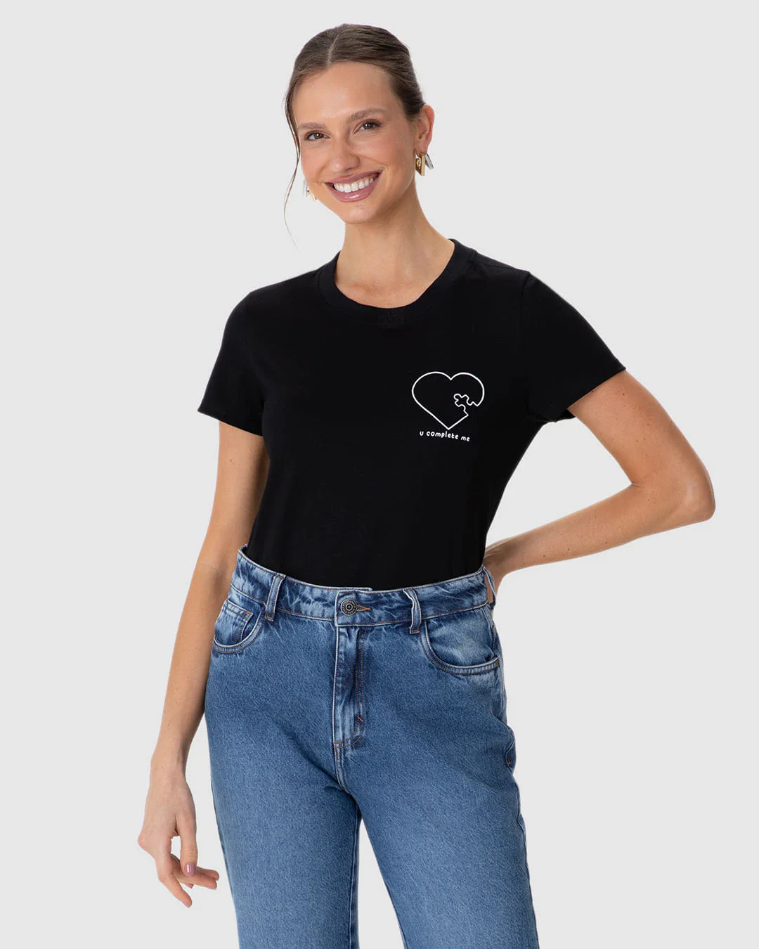 Camiseta Feminina Especial Mães E Filhos U Complete Me Em Algodão
