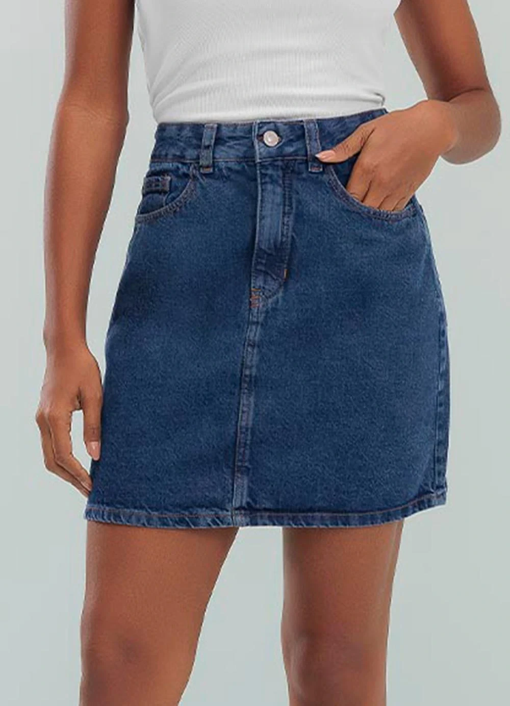Angel - Saia Mini Jeans Escuro