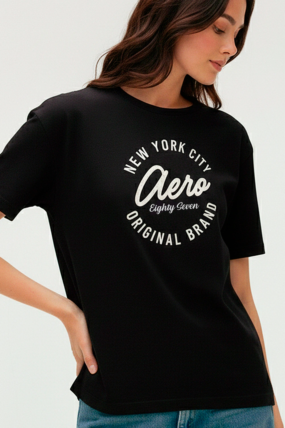 Camiseta Manga Curta Feminina Silkada Aeropostale - Preto