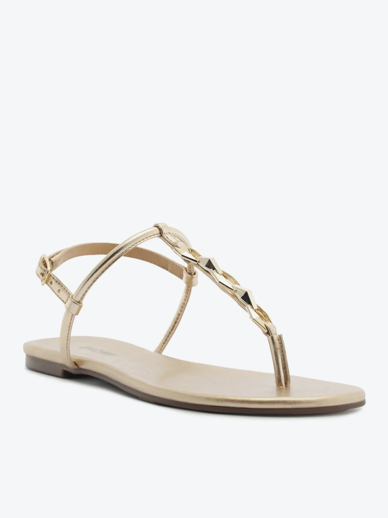 Sandália Rasteira Slim Metal Dourada