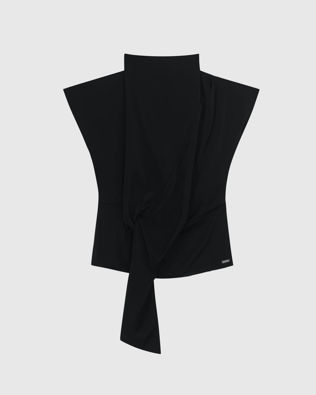 Blusa Feminina Slim Gola Alta Amarração Frontal Em Tafetá - ENFIM