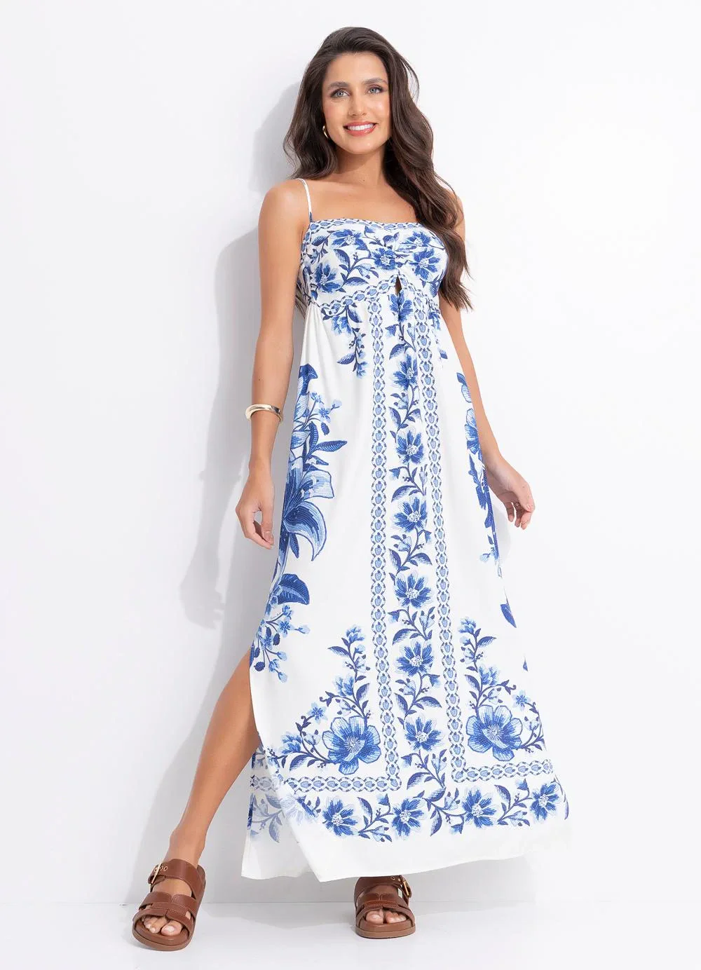 Farm - Vestido Cropped Fruta de Verão Off White