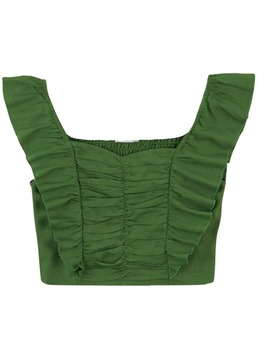 Malwee - Blusa Cropped em Viscolinho Verde