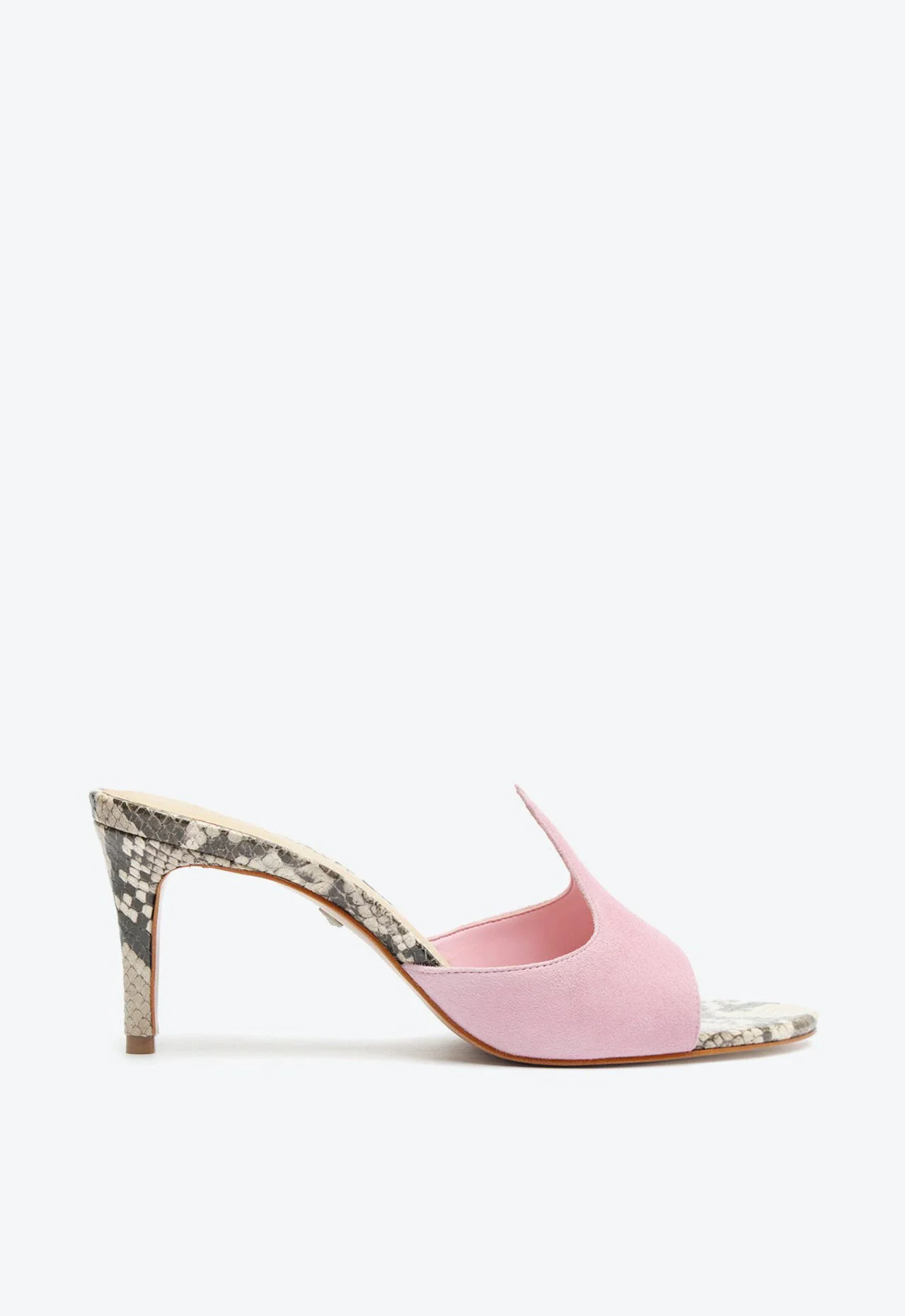 Sapato Mule Flame Shape Camurça Rosa