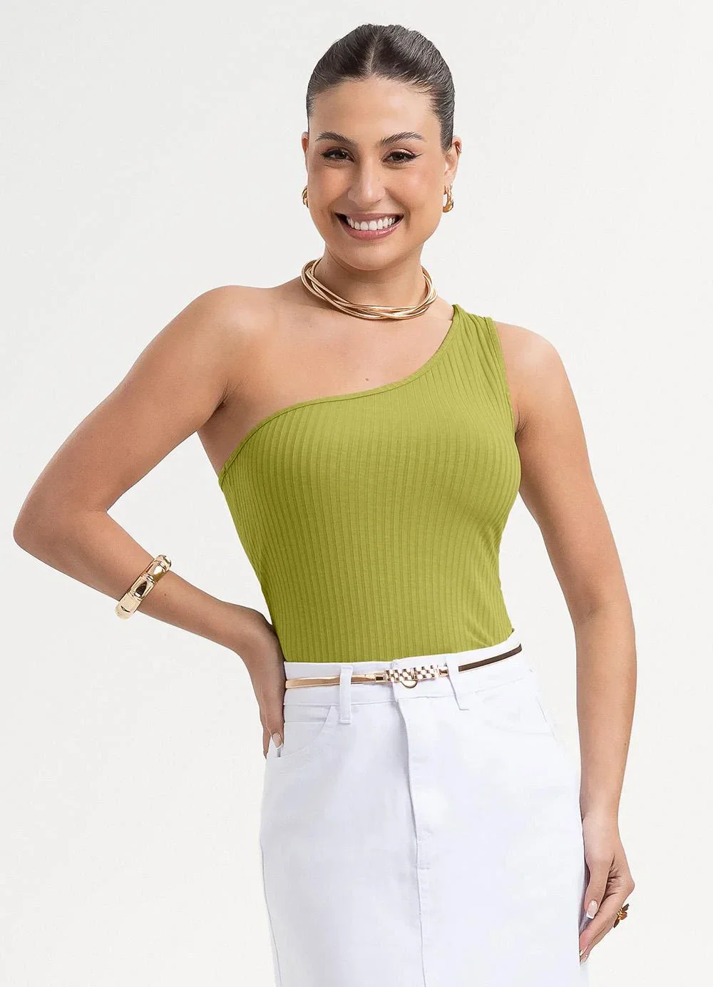 Habana - Blusa em Canelado Verde