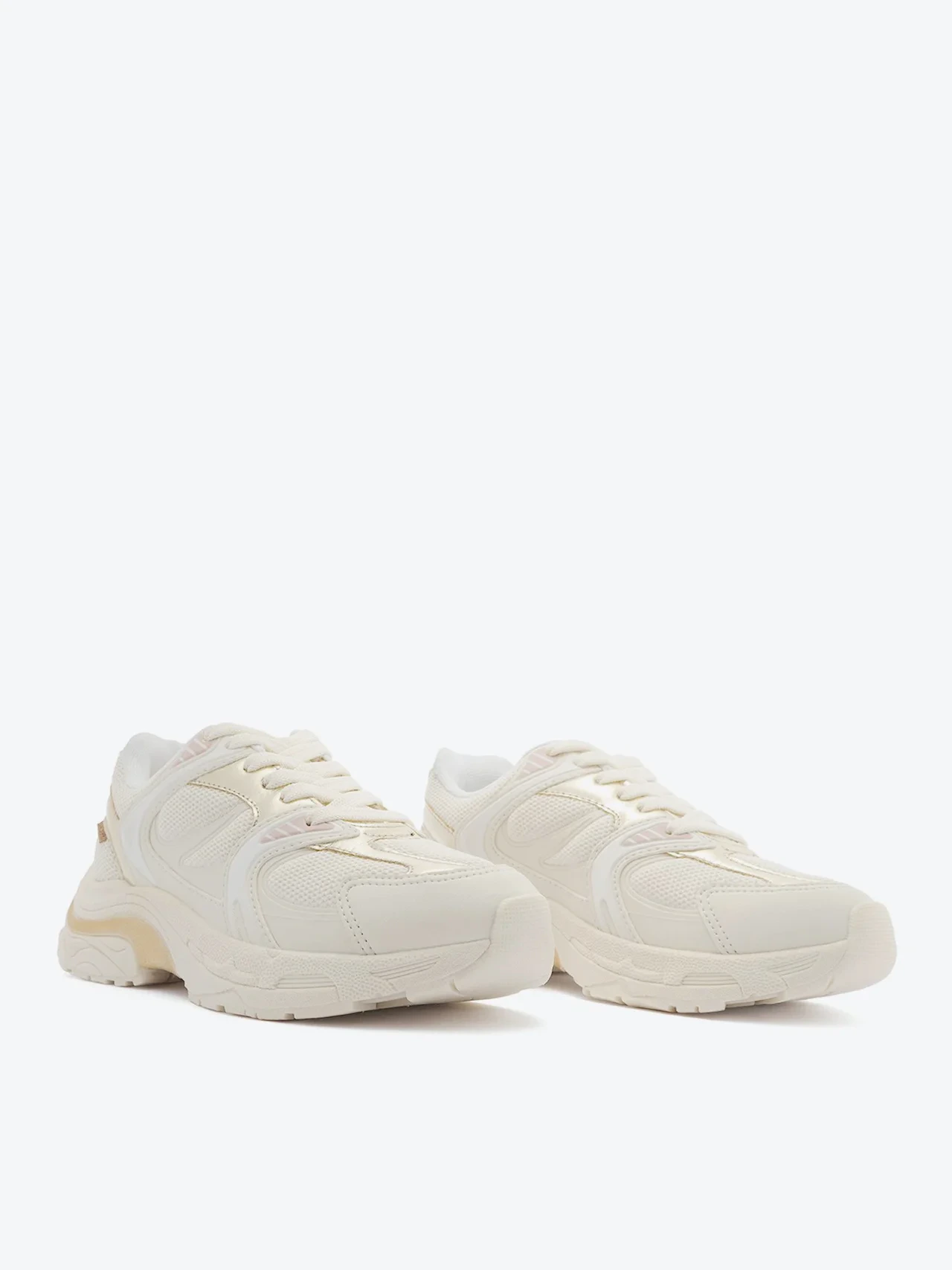 Tênis Chunky Ultra Sport Bege e Dourado