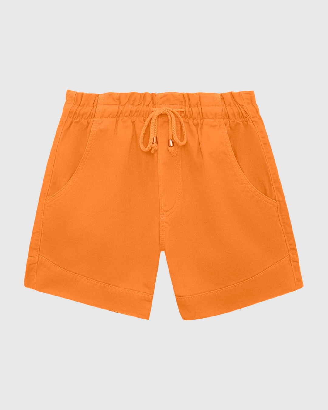 Shorts Feminino Linha A Cós Elástico Em Jeans 100% Algodão