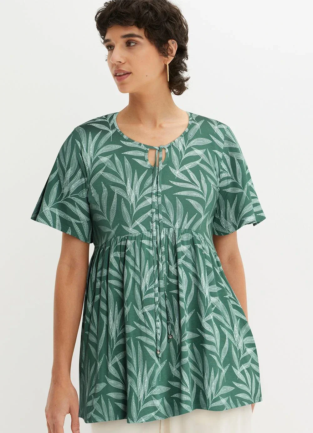 bonprix - Blusa Folhagem Pontilhada em Malha de Viscose