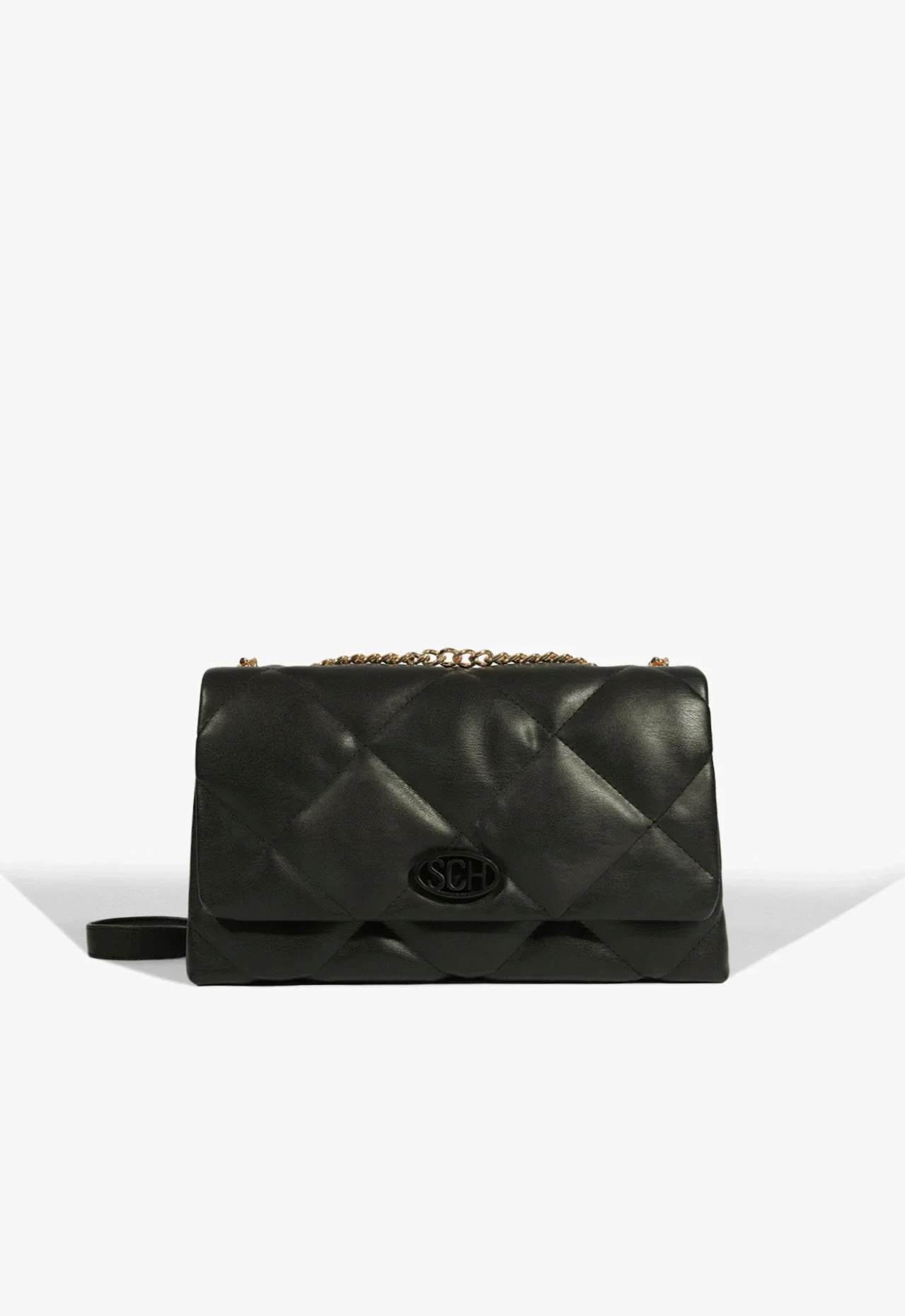 Bolsa Tiracolo Shoulder Marina Média Preta