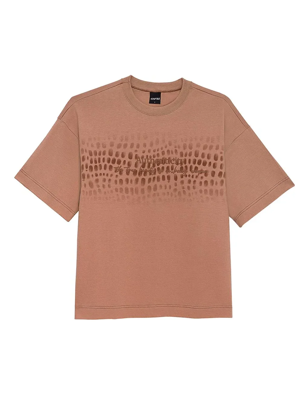 Enfim - Camiseta Ampla Authenticity Marrom