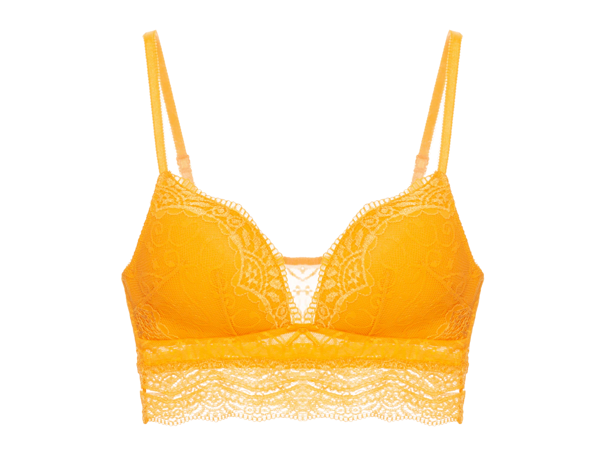 Sutiã Triângulo Bojo Renda Love Lace Amarelo Sunflower
