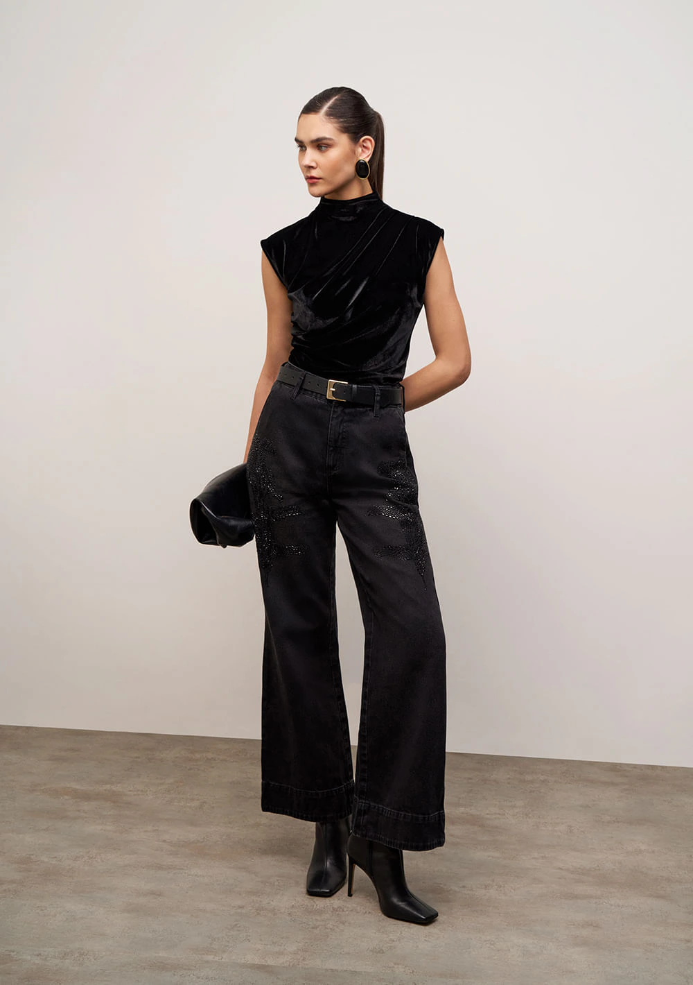 Calça Iódice Wide Alta Preto