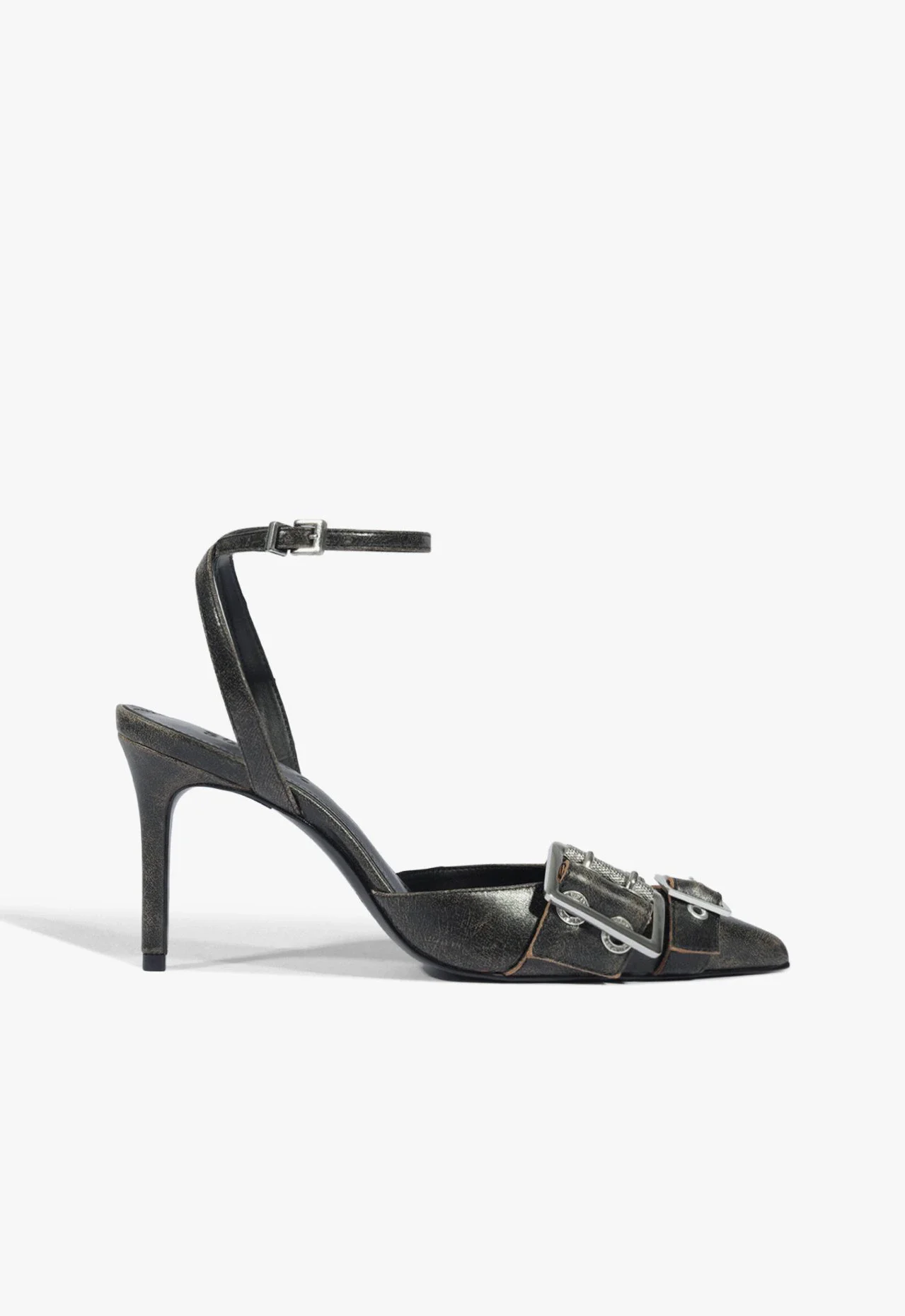 Slingback Marien Couro Marrom Escuro