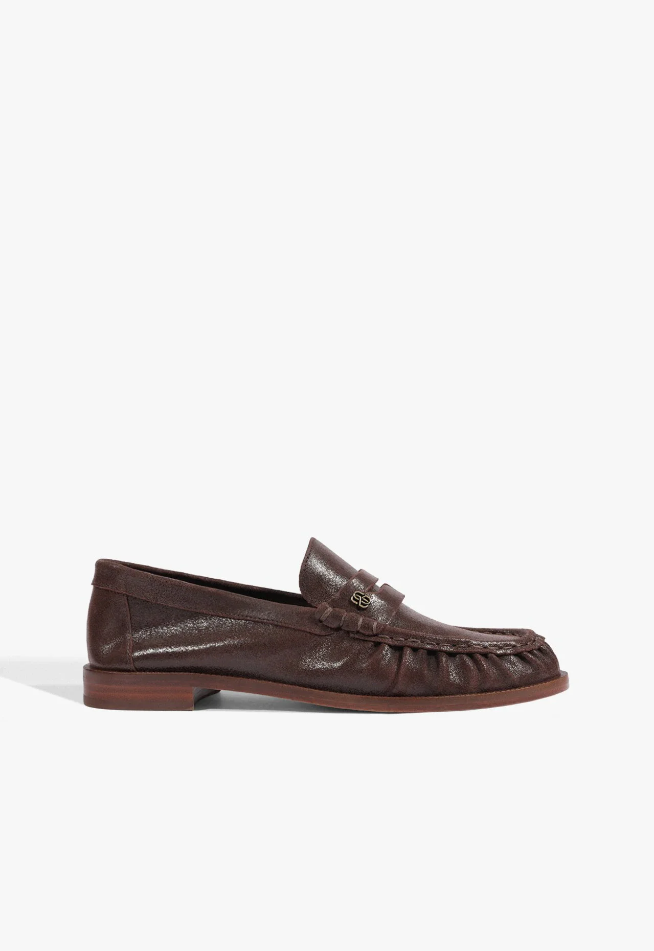Mocassim Tyche Couro Marrom Escuro