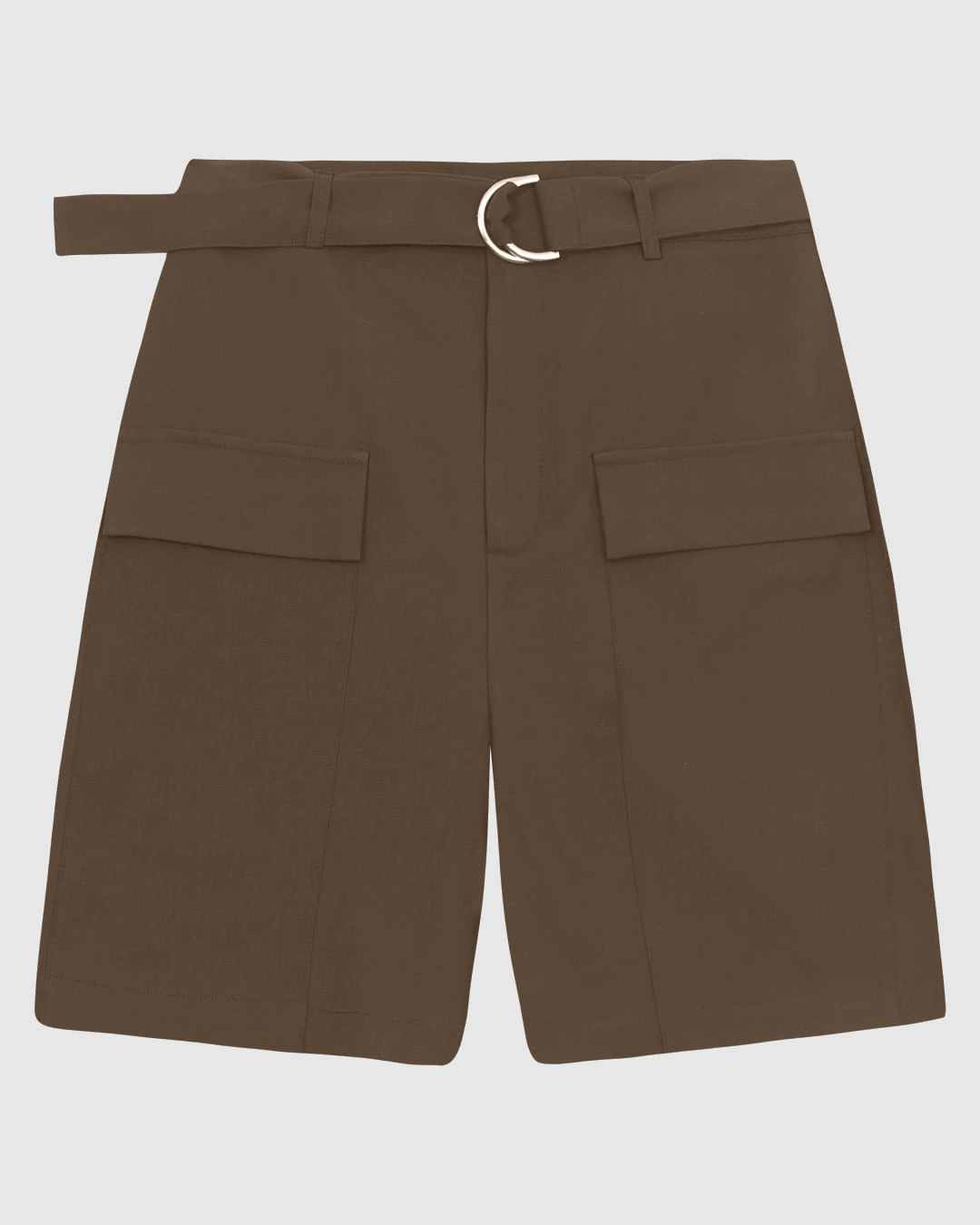 Shorts Feminino Cargo Acompanha Cinto Detalhe Argola Em Tecido Crepe - ENFIM