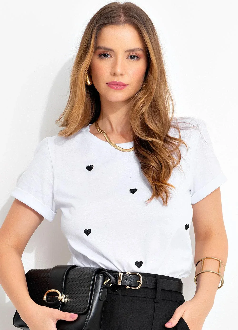 Quintess - T-Shirt Branca em Malha de Algodão