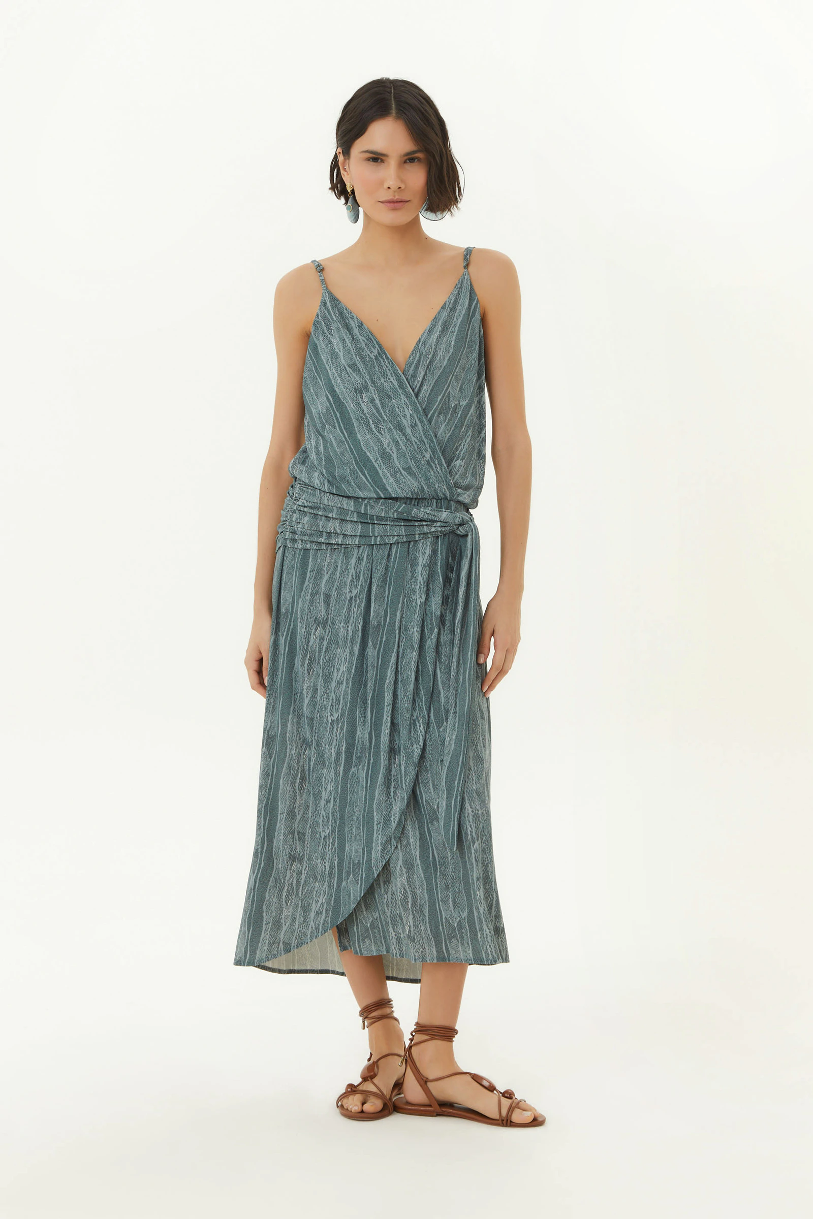 Vestido Midi Lenco Estampa Serpente