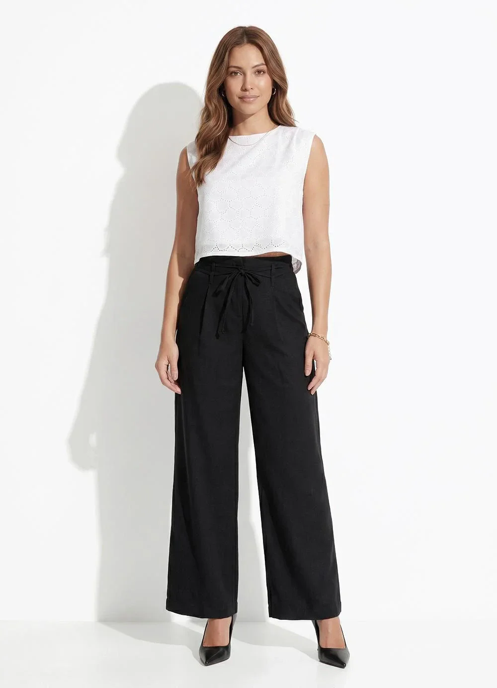 Quintess - Blusa Off White em Tecido Laise