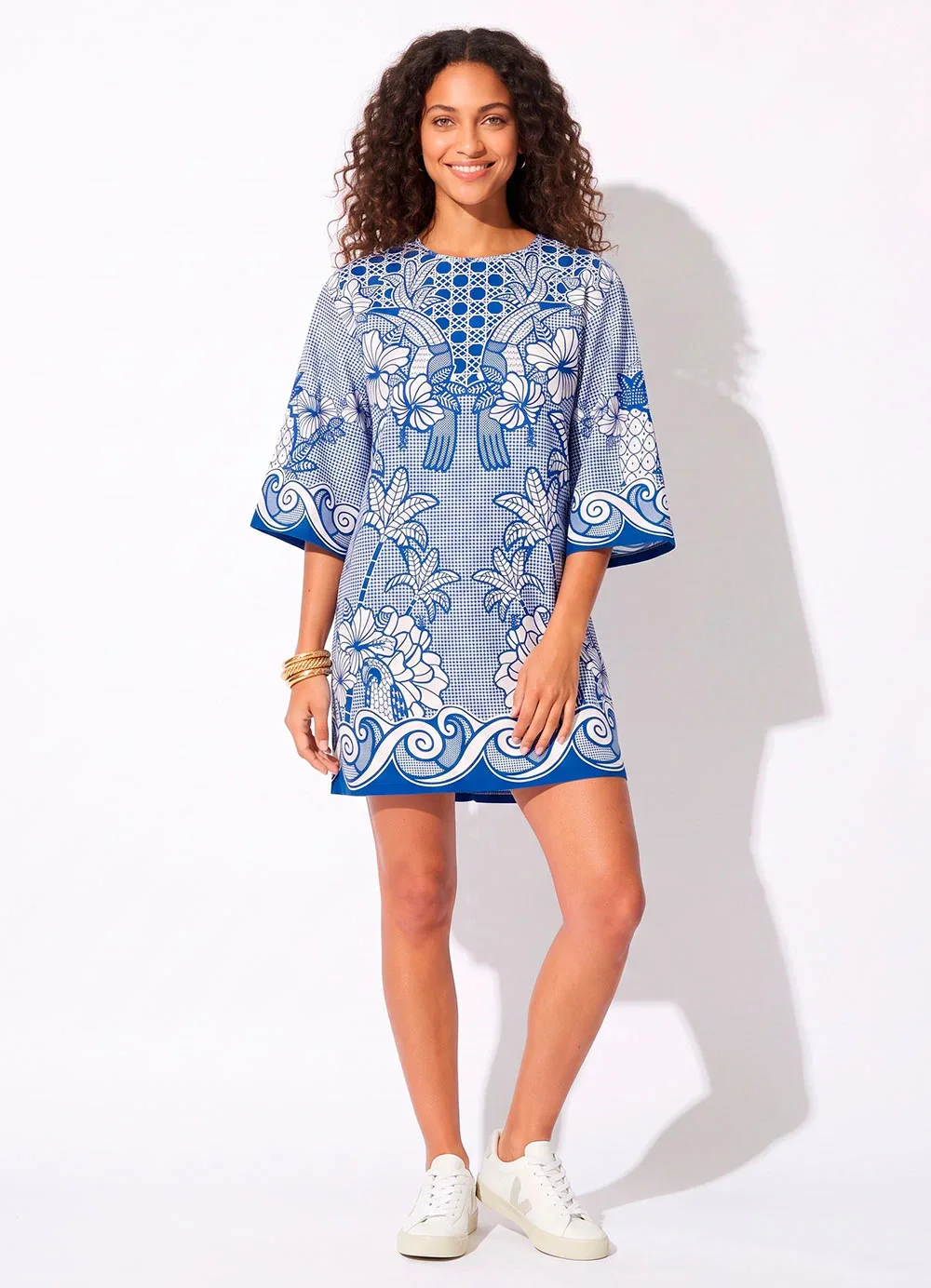 Farm - Vestido T-Shirt Big Refresco Azul