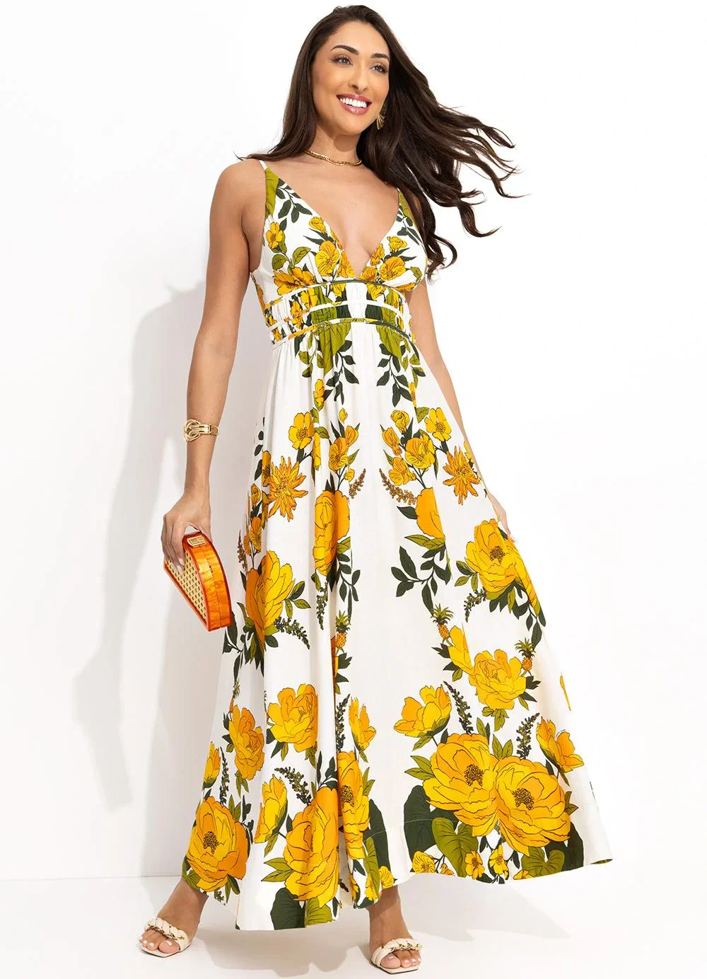 Farm - Vestido Cropped Jardim Tranquilo Off White