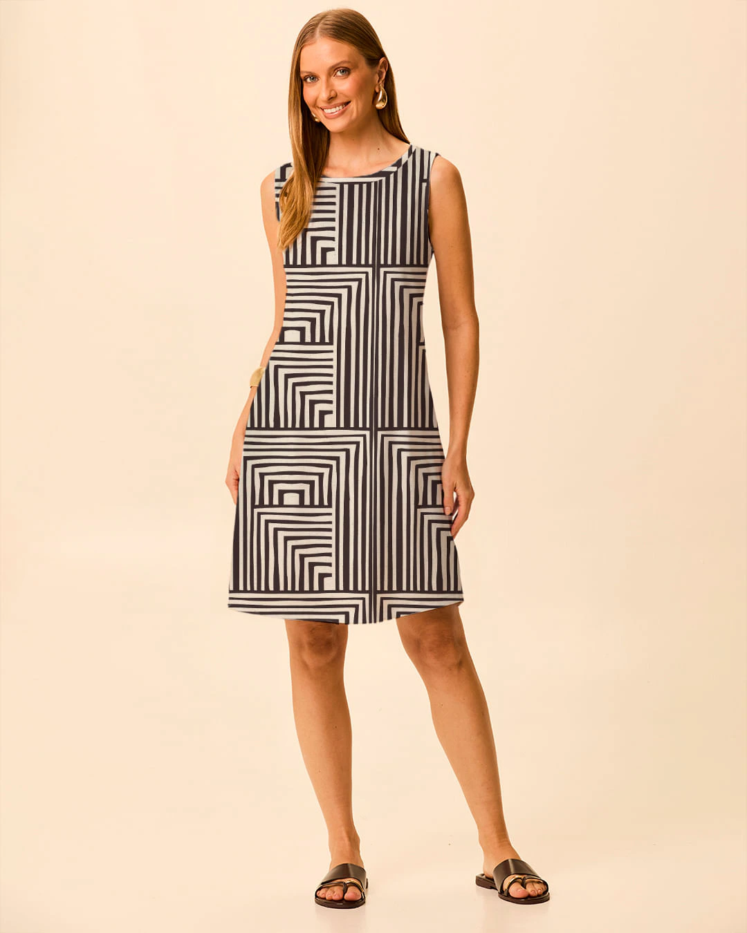 Vestido Feminino Regata Estampado Em Algodão