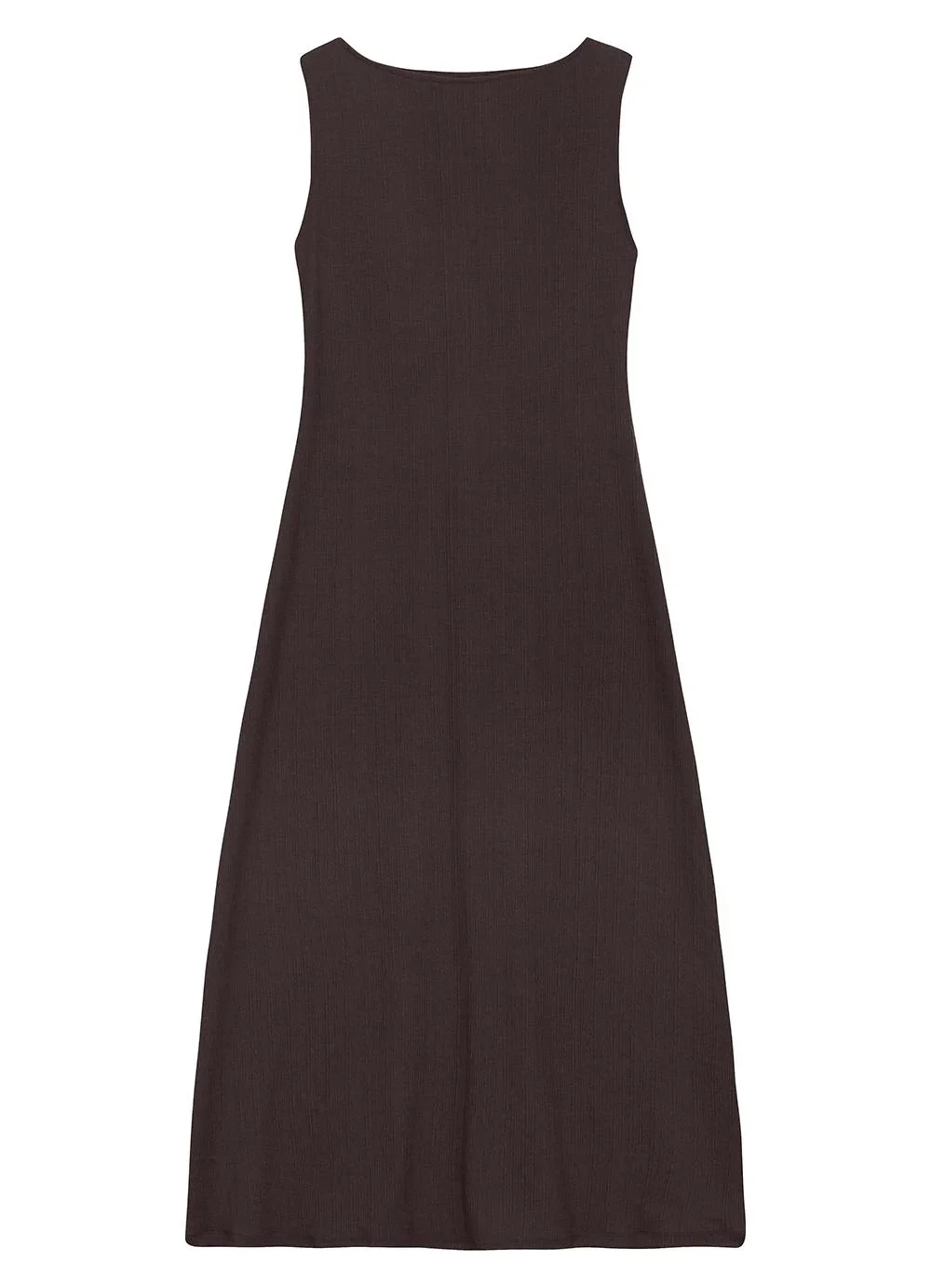 Malwee - Vestido Mídi Evasê Texturizado Café