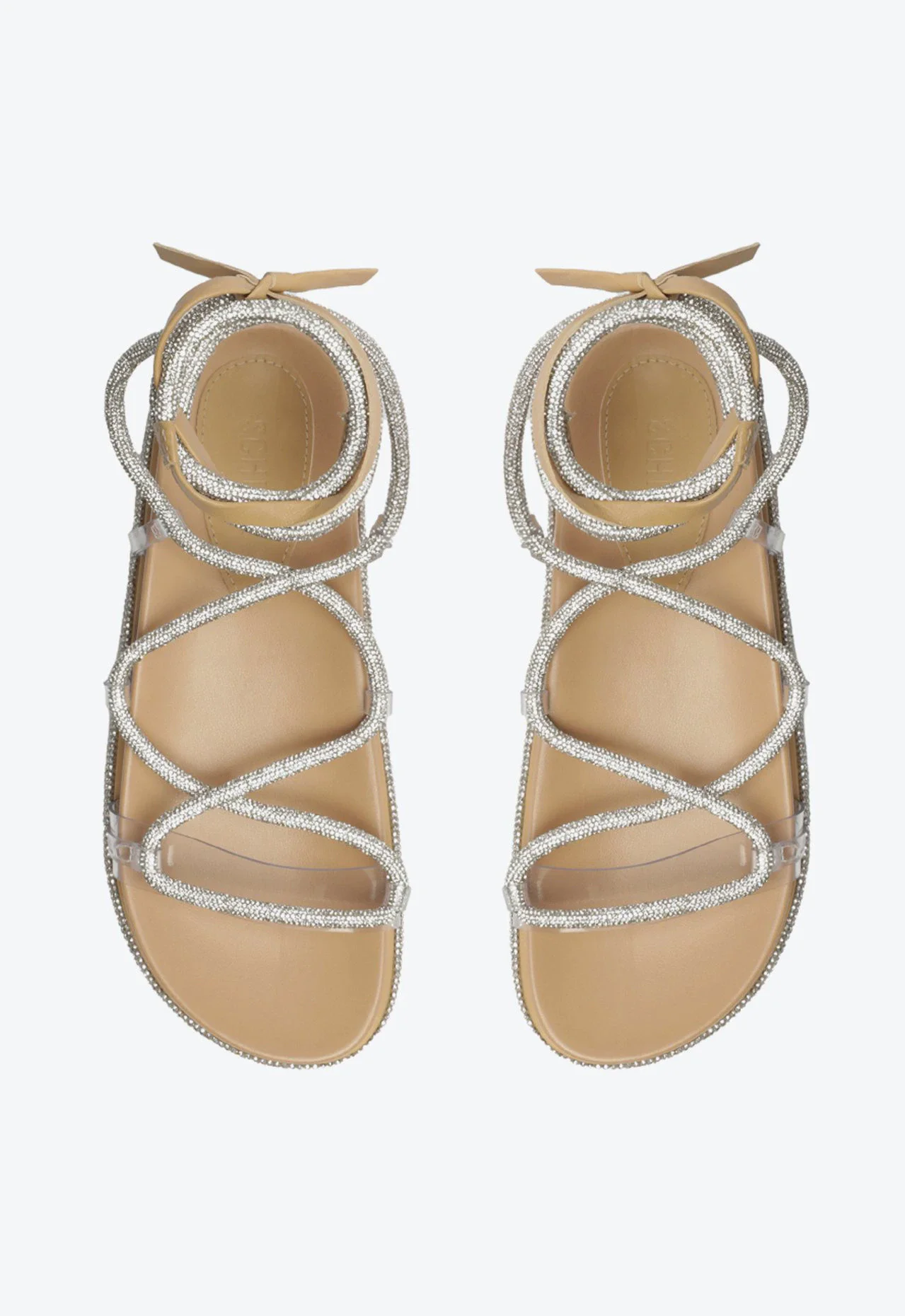Papete Flatform Chay Brilho Bege