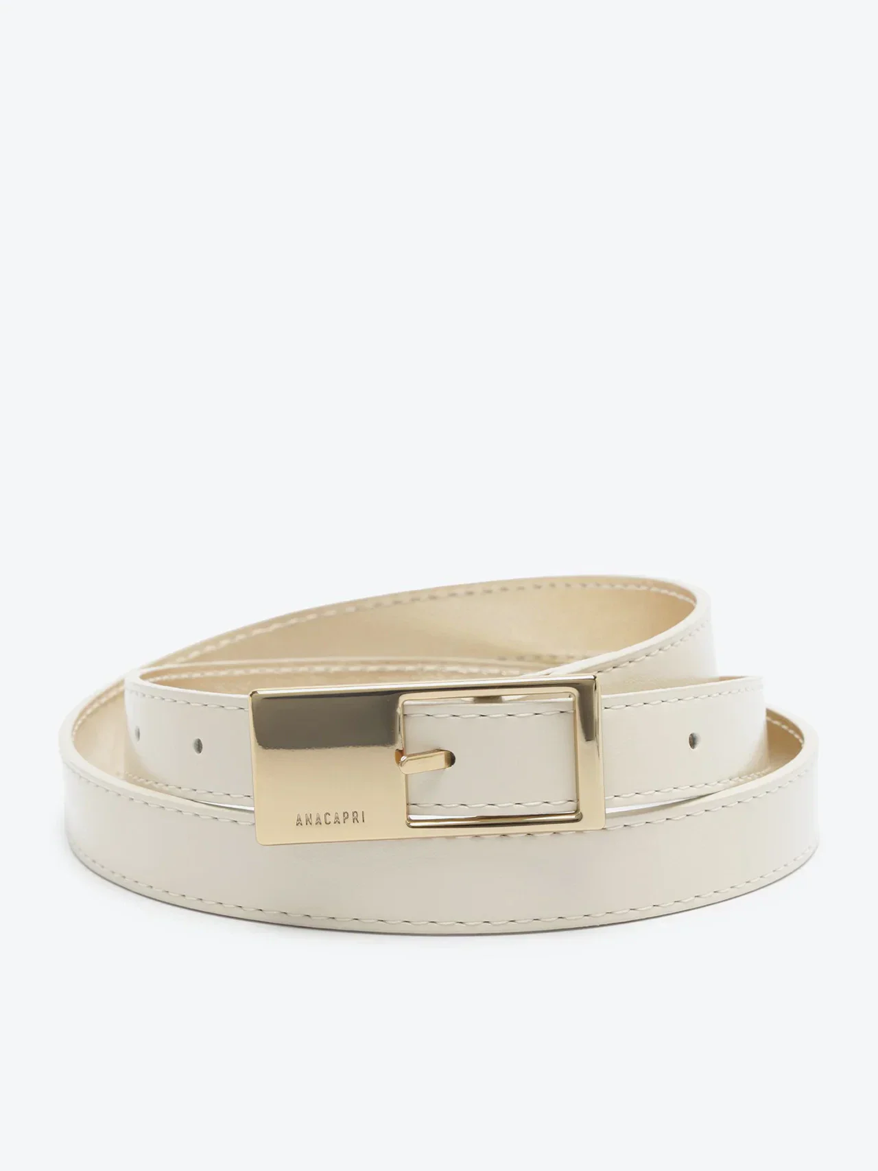 Cinto Fino Fivela Metálica Casual Dourado