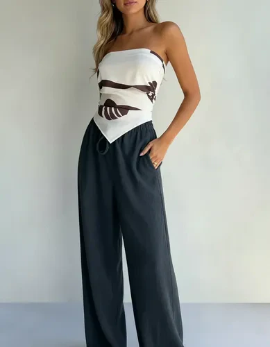 Calça Pantalona Feminina Cintura Alta