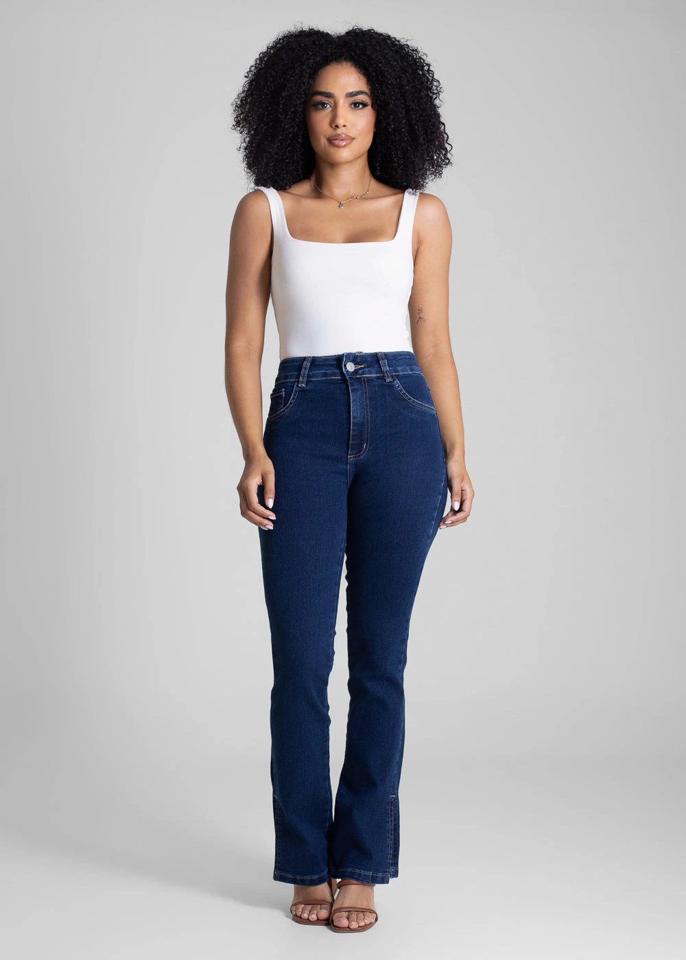 Calça Jeans Sawary Reta Fenda - 283132 AZUL