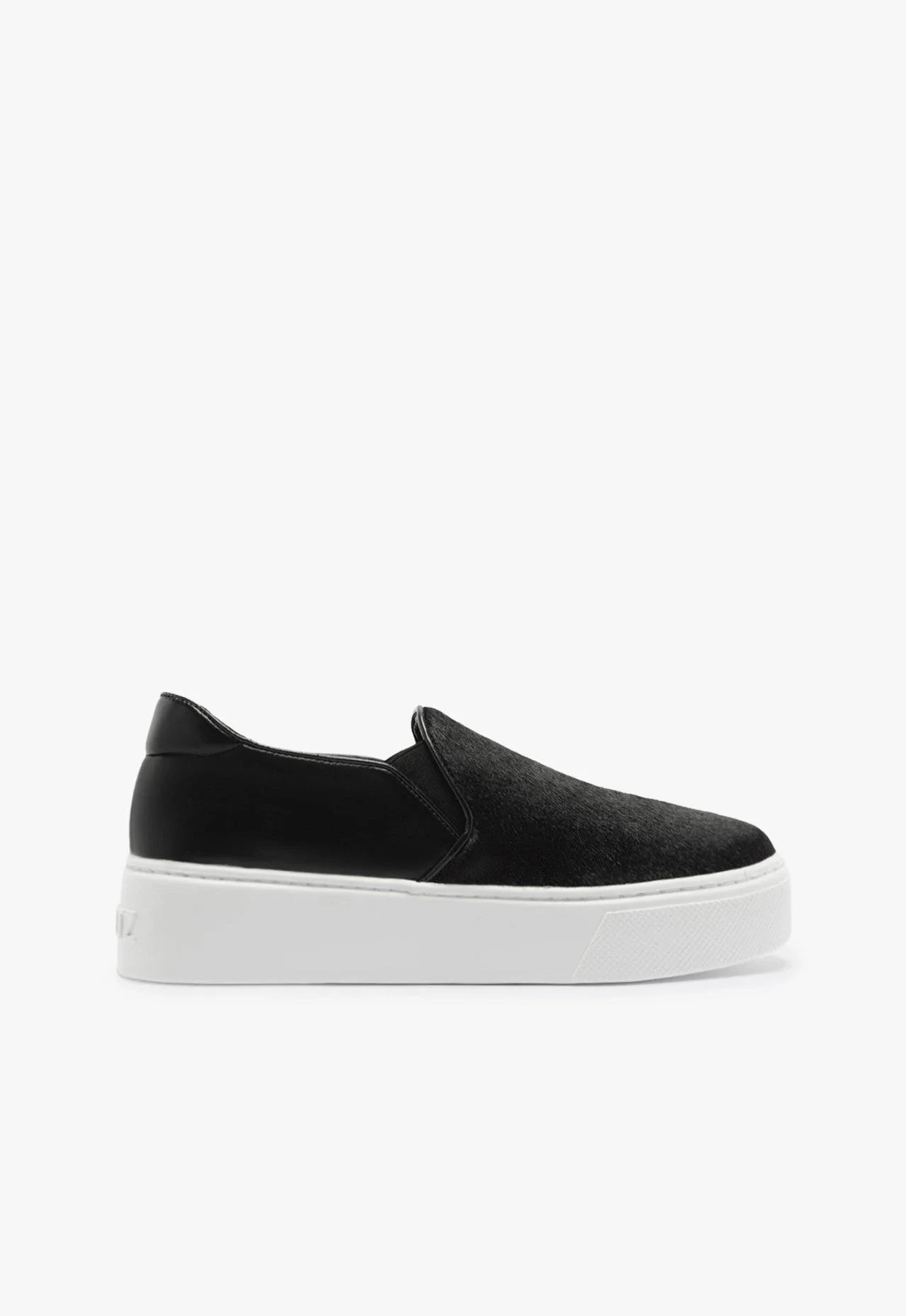 Tênis Sem Cadarço Slip On Couro Preto