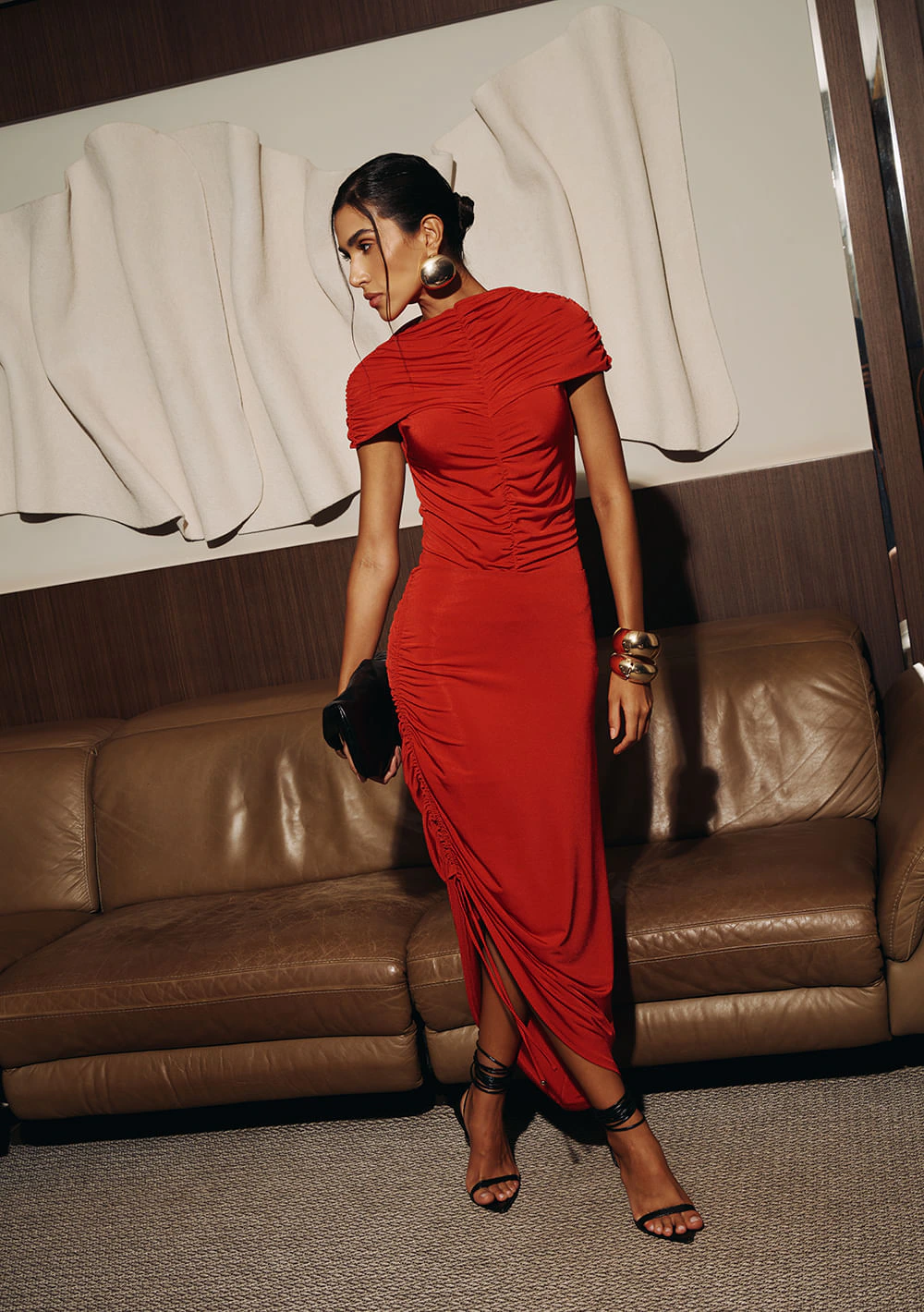 Saia Midi Siroco Vermelho