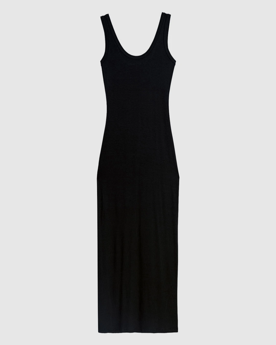 Vestido Longo Feminino Fenda Costas Malha Viscose Canelada - ENFIM