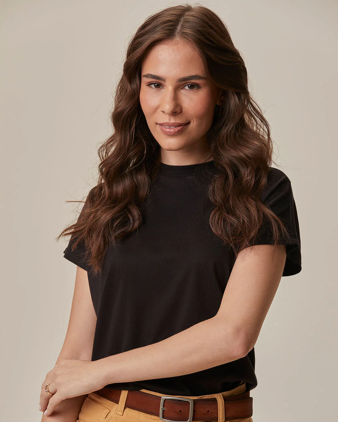 Blusa Básica Feminina Manga Curta Sem Cavas Em Malha Algodão Comfy