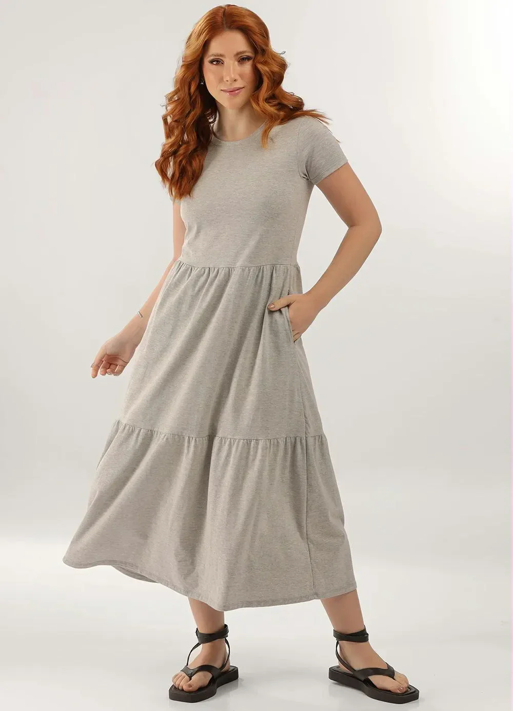 Just Basic - Vestido Longo Marias Cinza