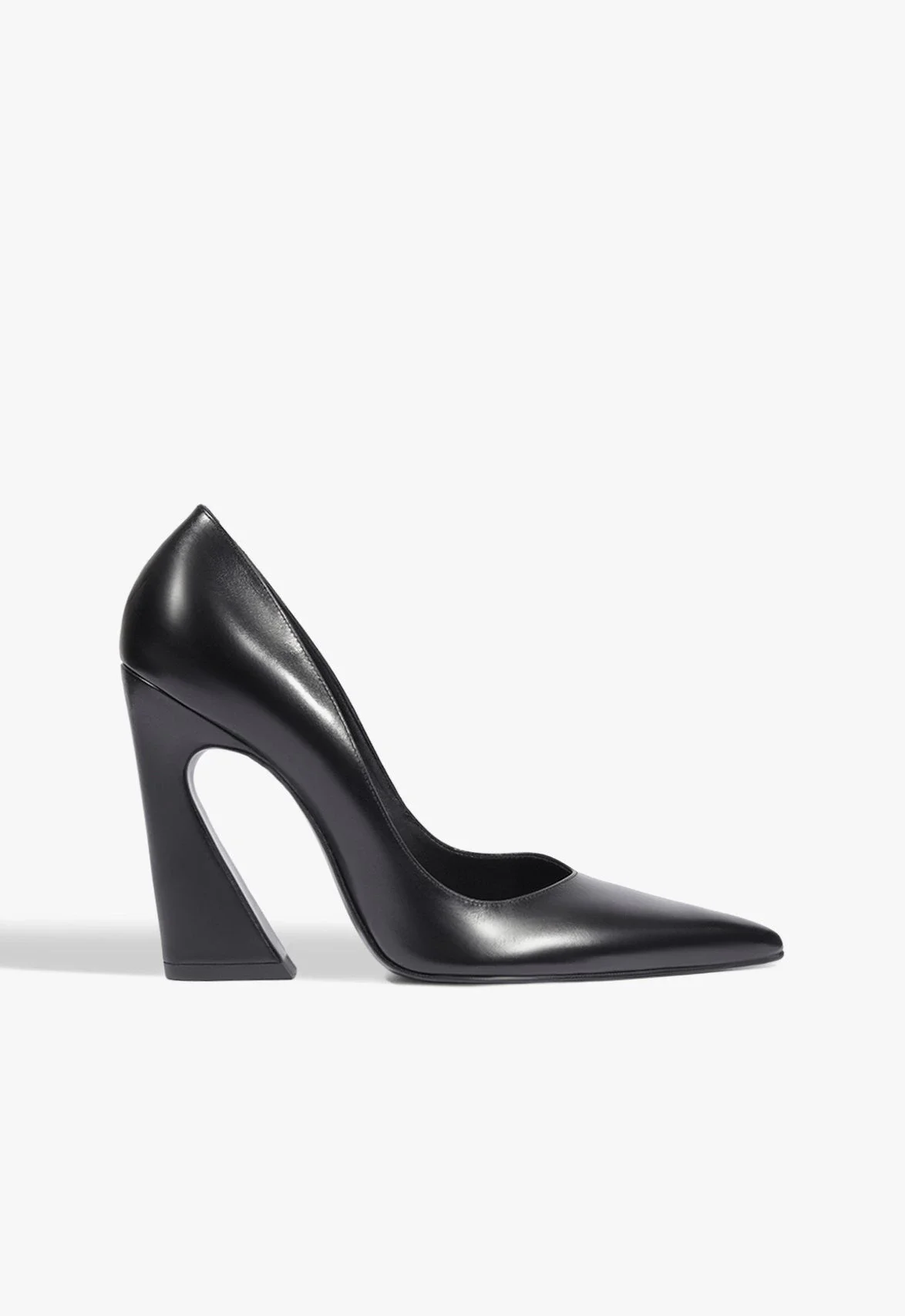 Scarpin Lexi Block Salto Alto Couro Preta