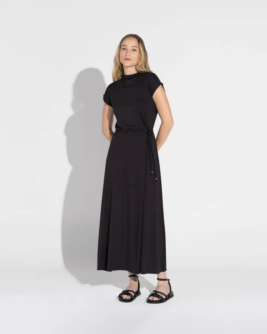 Vestido Midi Modal Cintura Regulável