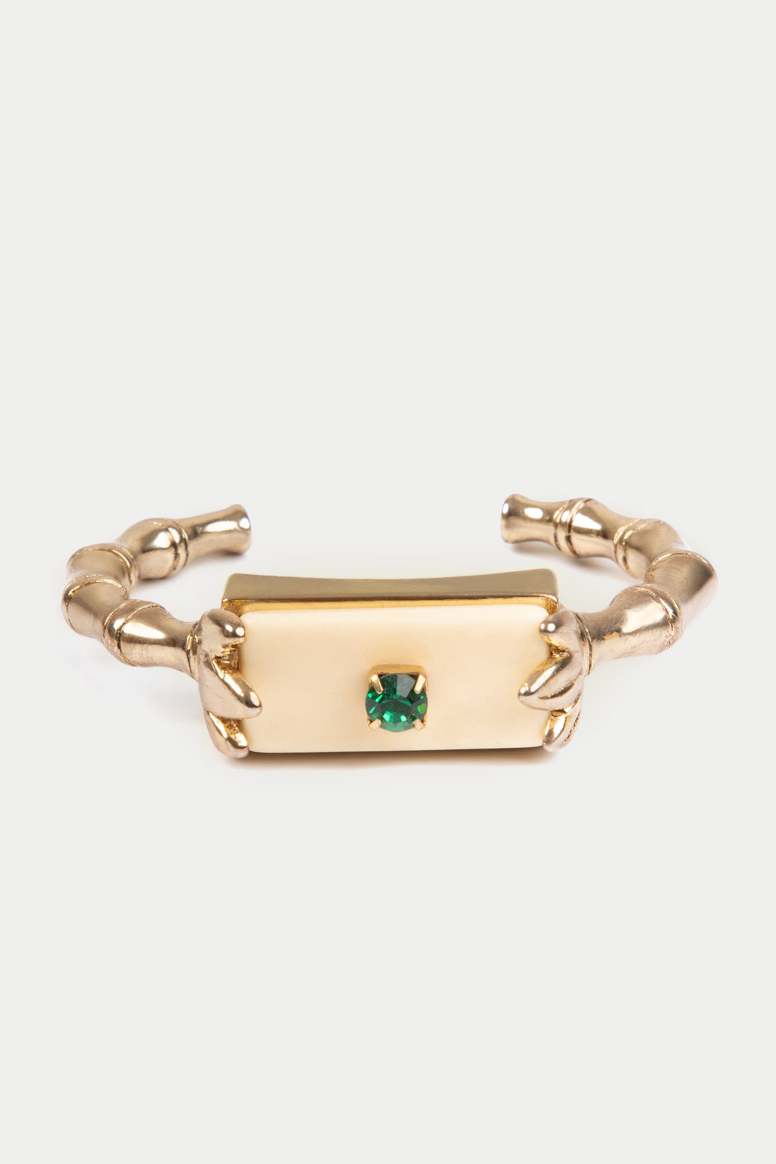 Pulseira Metal Bambu Resina e Pedra